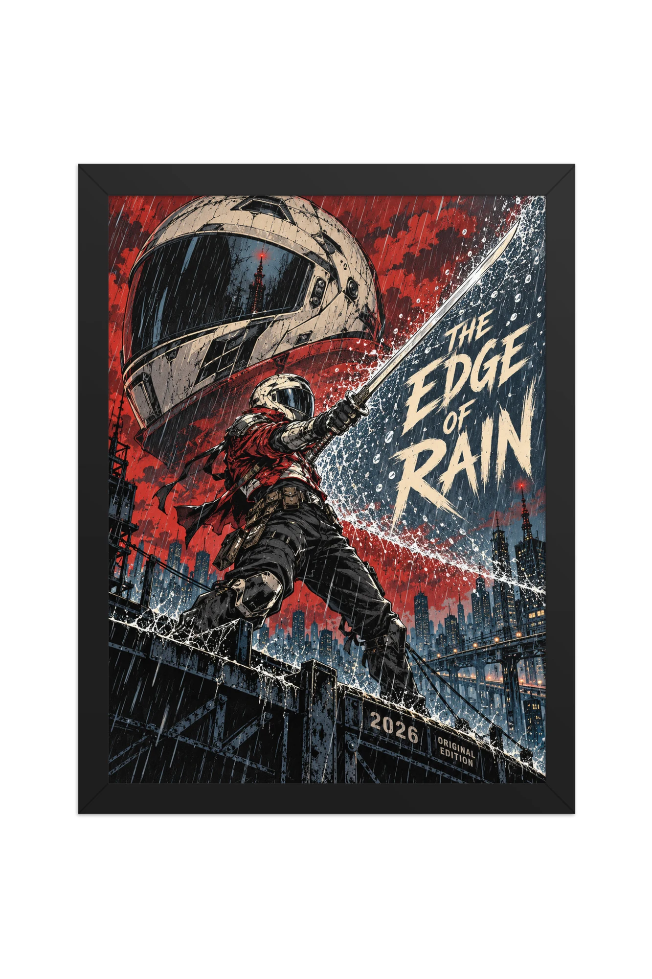 "The Edge of Rain" Premium Wooden Framed Poster
