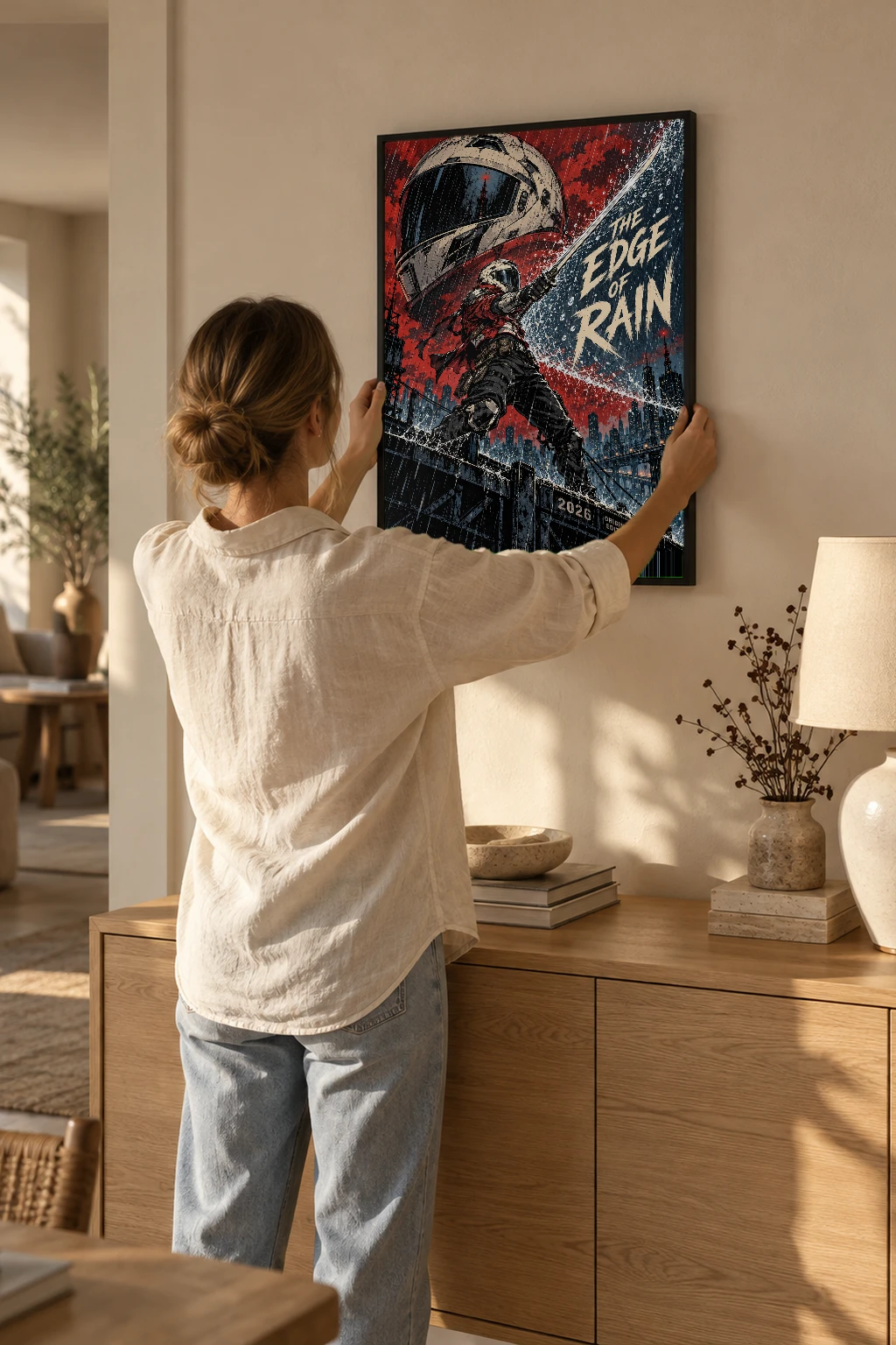 "The Edge of Rain" Premium Wooden Framed Poster