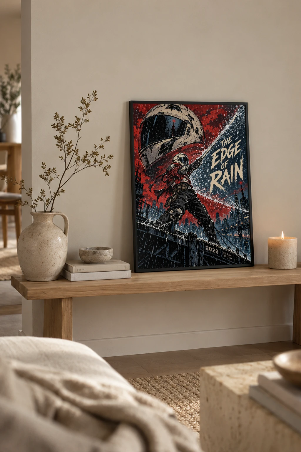 "The Edge of Rain" Premium Wooden Framed Poster