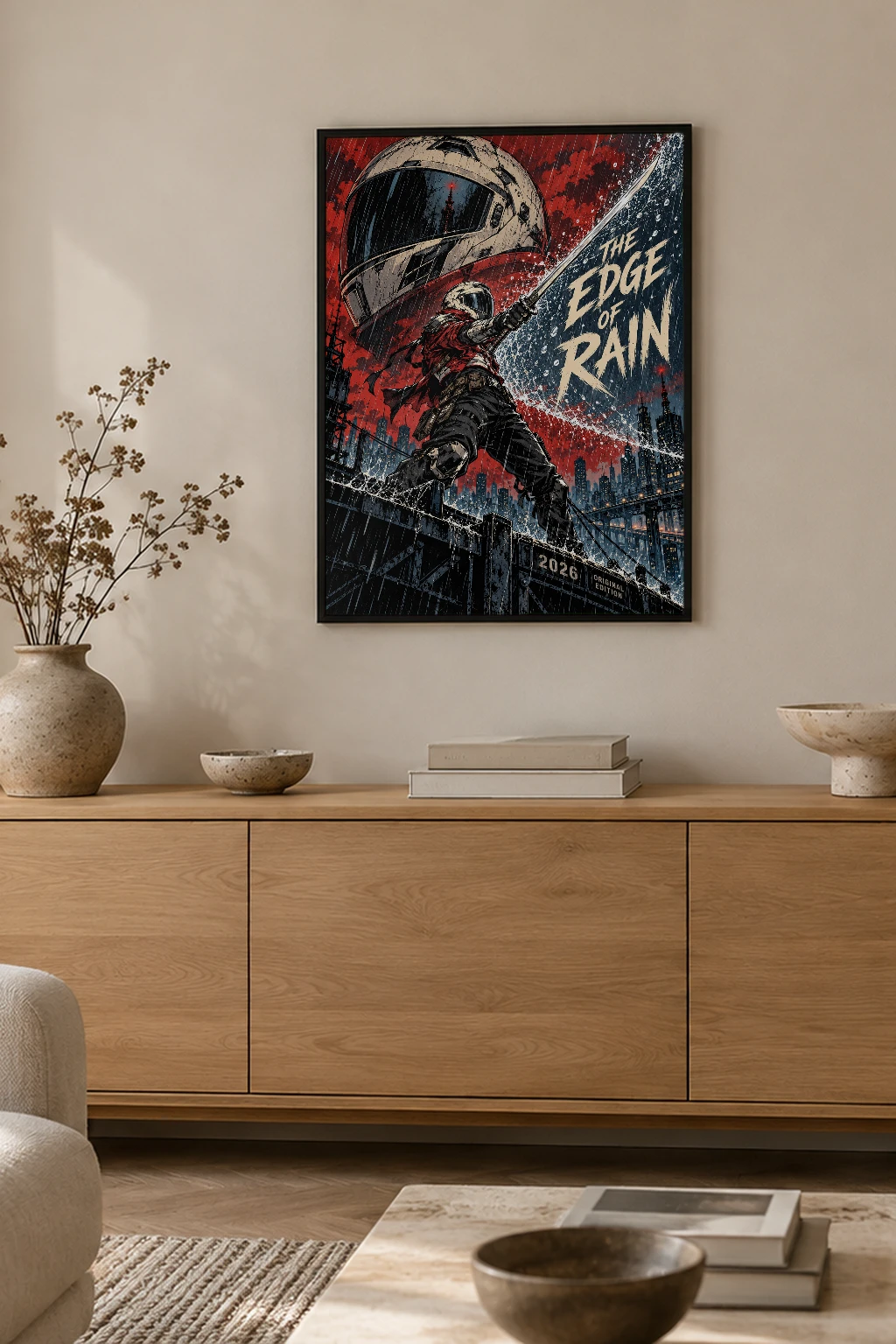 "The Edge of Rain" Premium Wooden Framed Poster