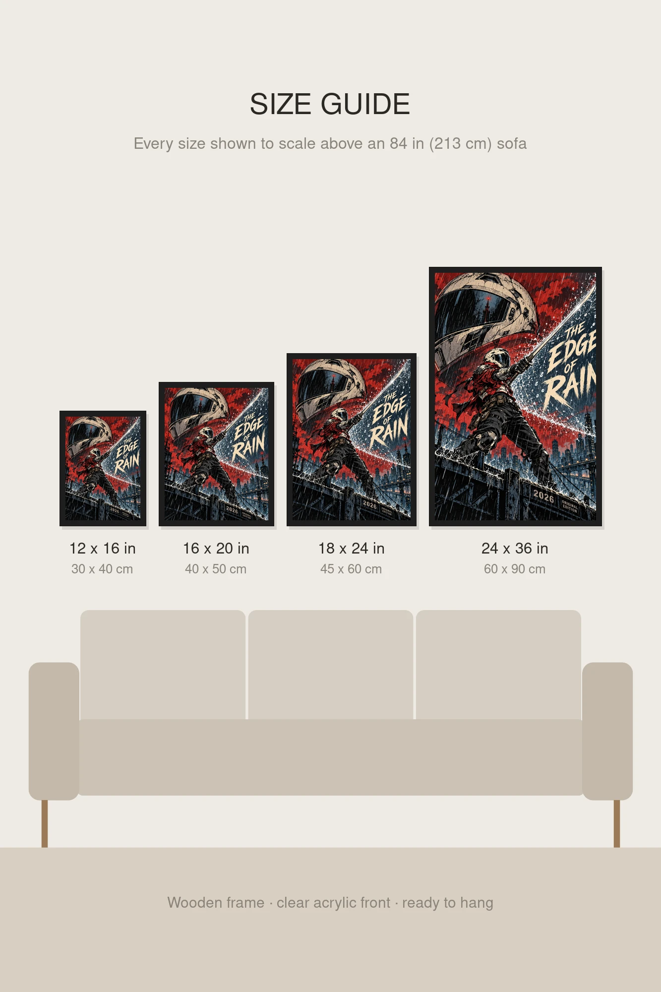 "The Edge of Rain" Premium Wooden Framed Poster