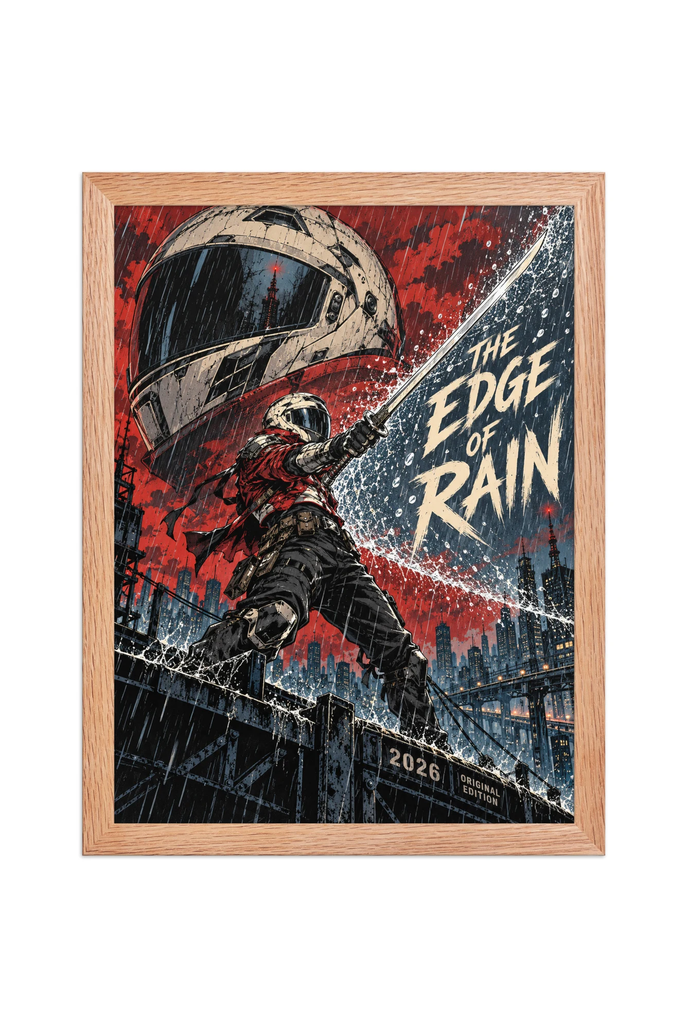 "The Edge of Rain" Premium Wooden Framed Poster