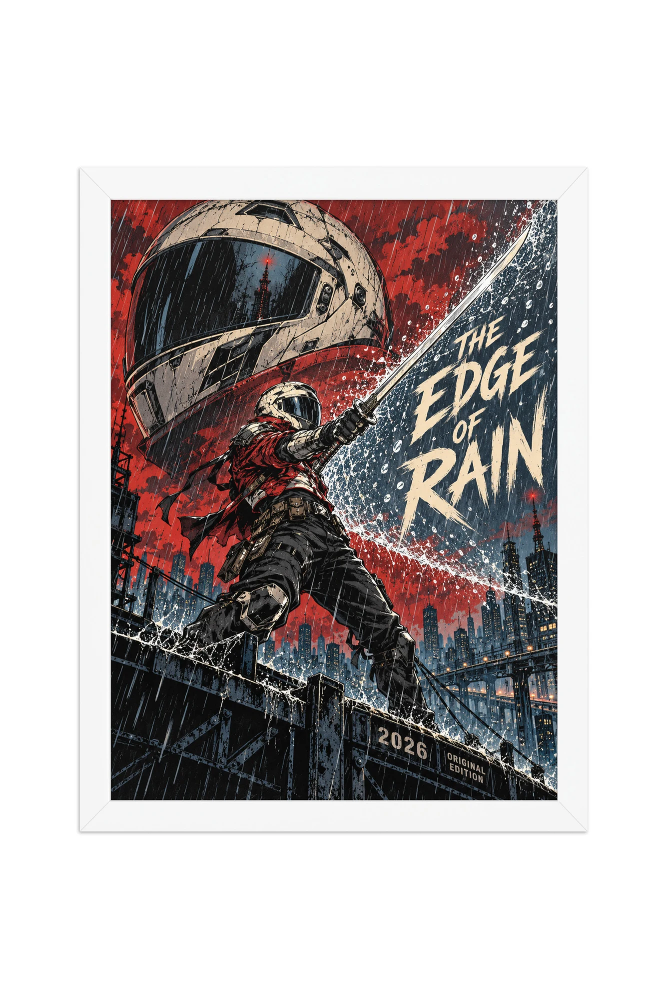 "The Edge of Rain" Premium Wooden Framed Poster