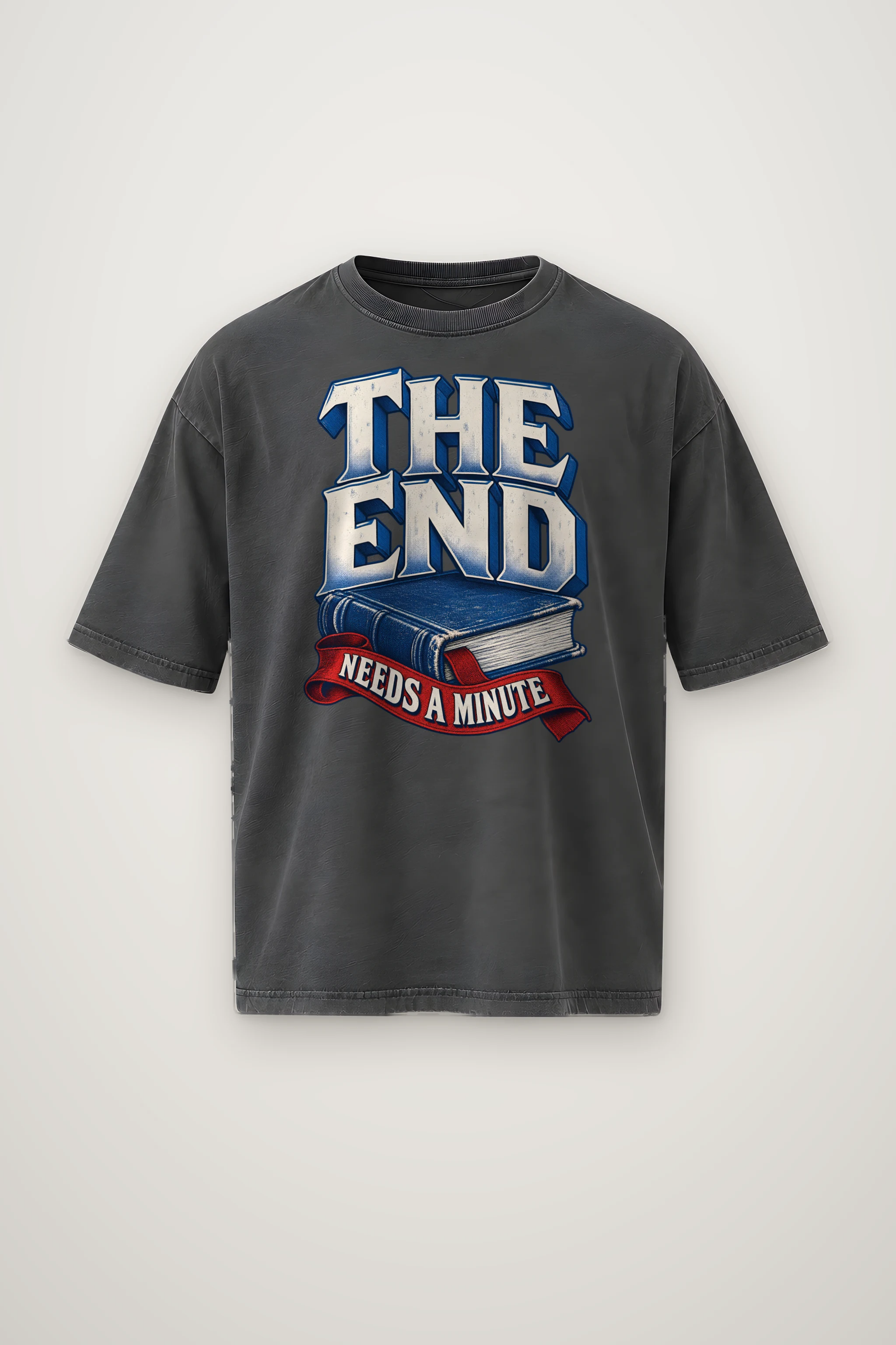 "The End Needs a Minute" Men's Oversized Heavyweight Crewneck T-Shirt