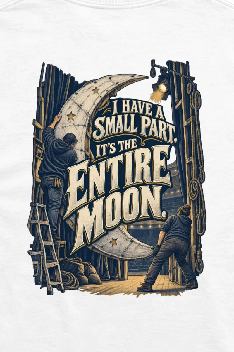 "The Entire Moon" Unisex Longsleeve T-shirt - the graphic up close