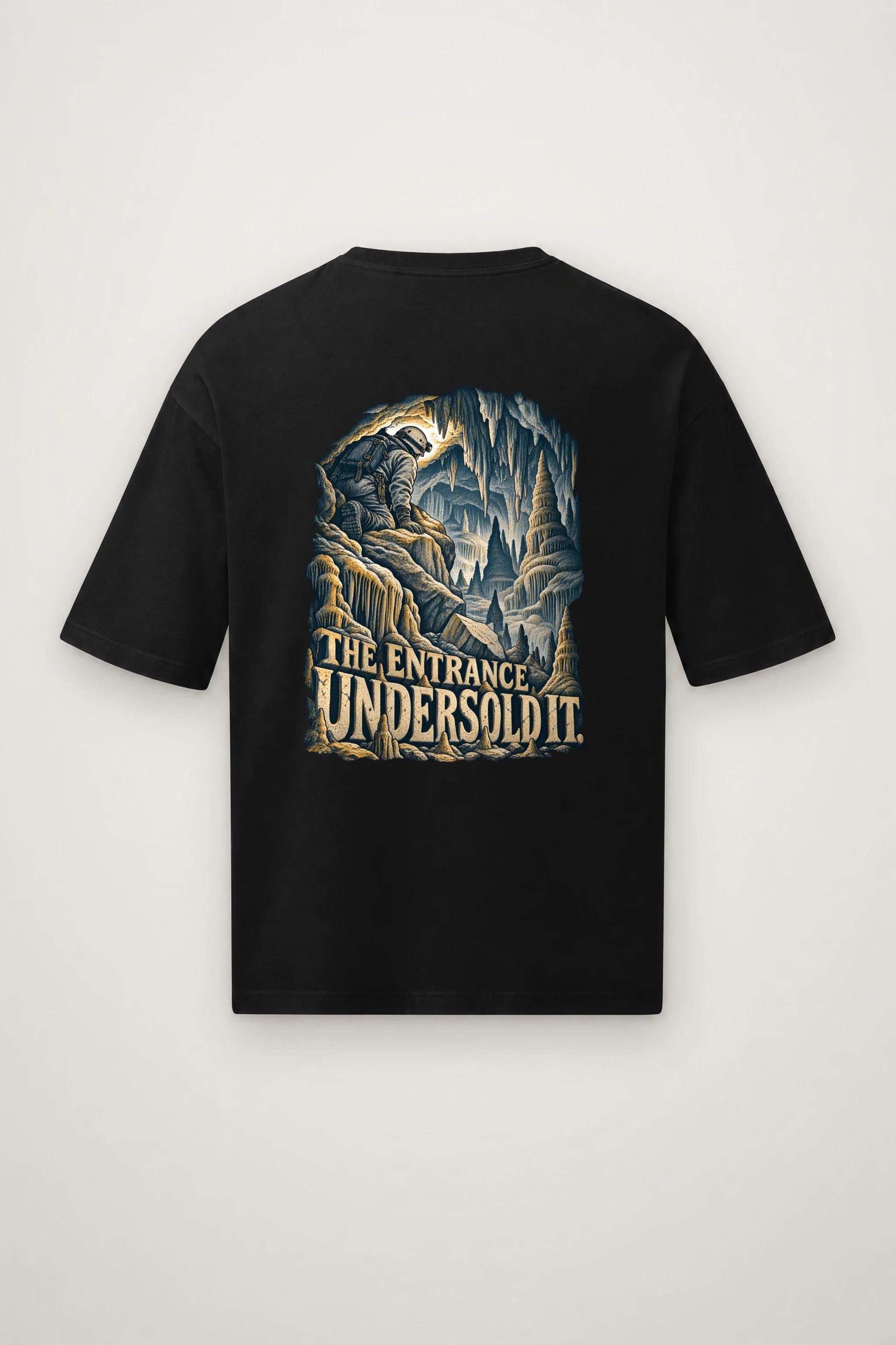 "The Entrance Undersold It" Men's Oversized Heavyweight Crewneck T-Shirt
