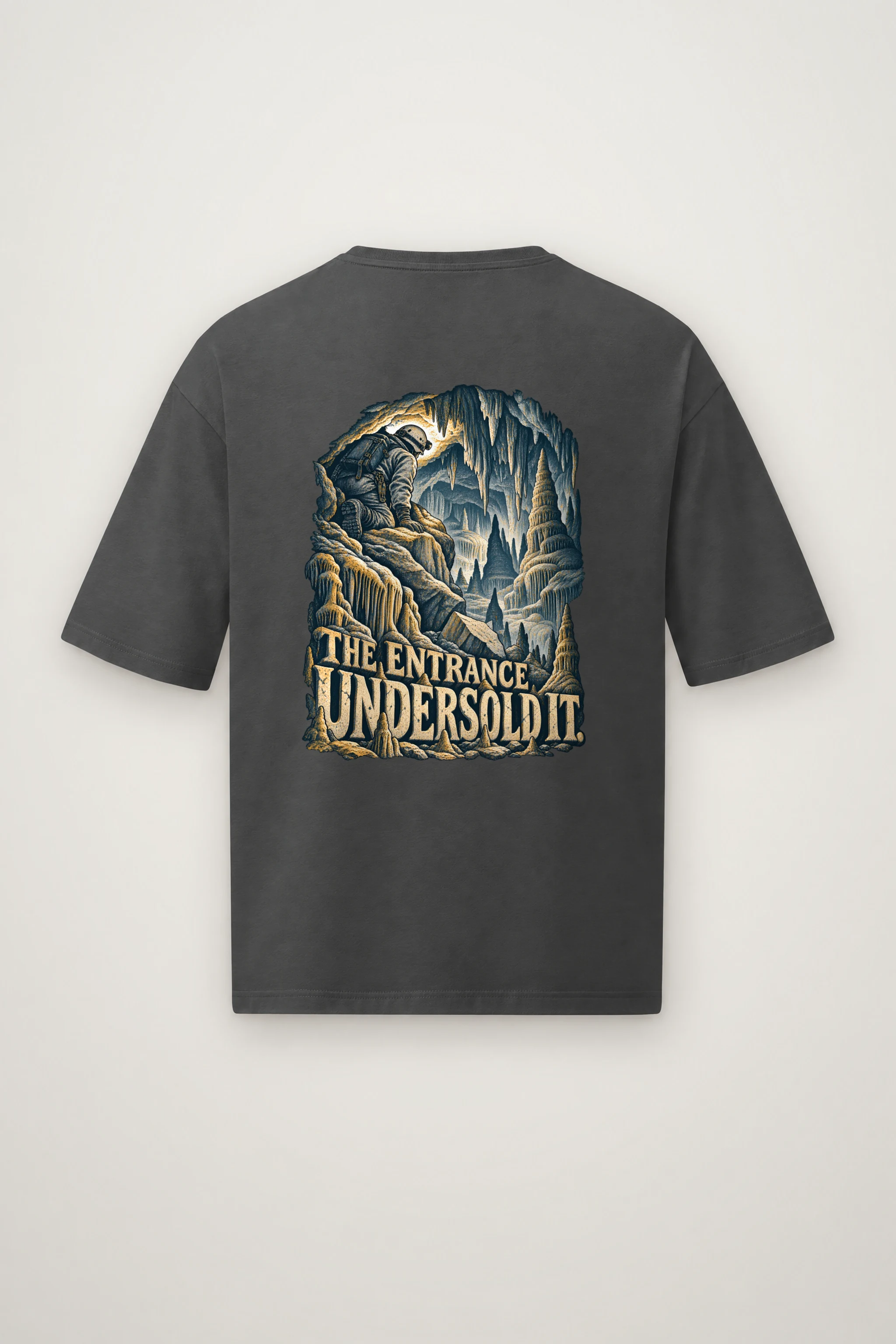 "The Entrance Undersold It" Men's Oversized Heavyweight Crewneck T-Shirt
