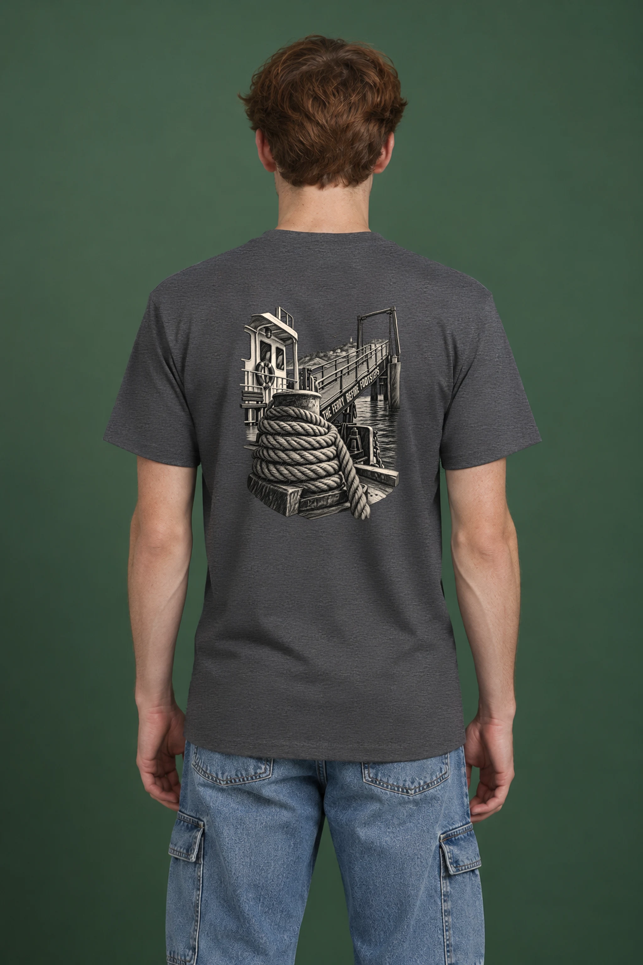 "The Ferry Before Footsteps" Heavyweight Unisex Crewneck T-shirt
