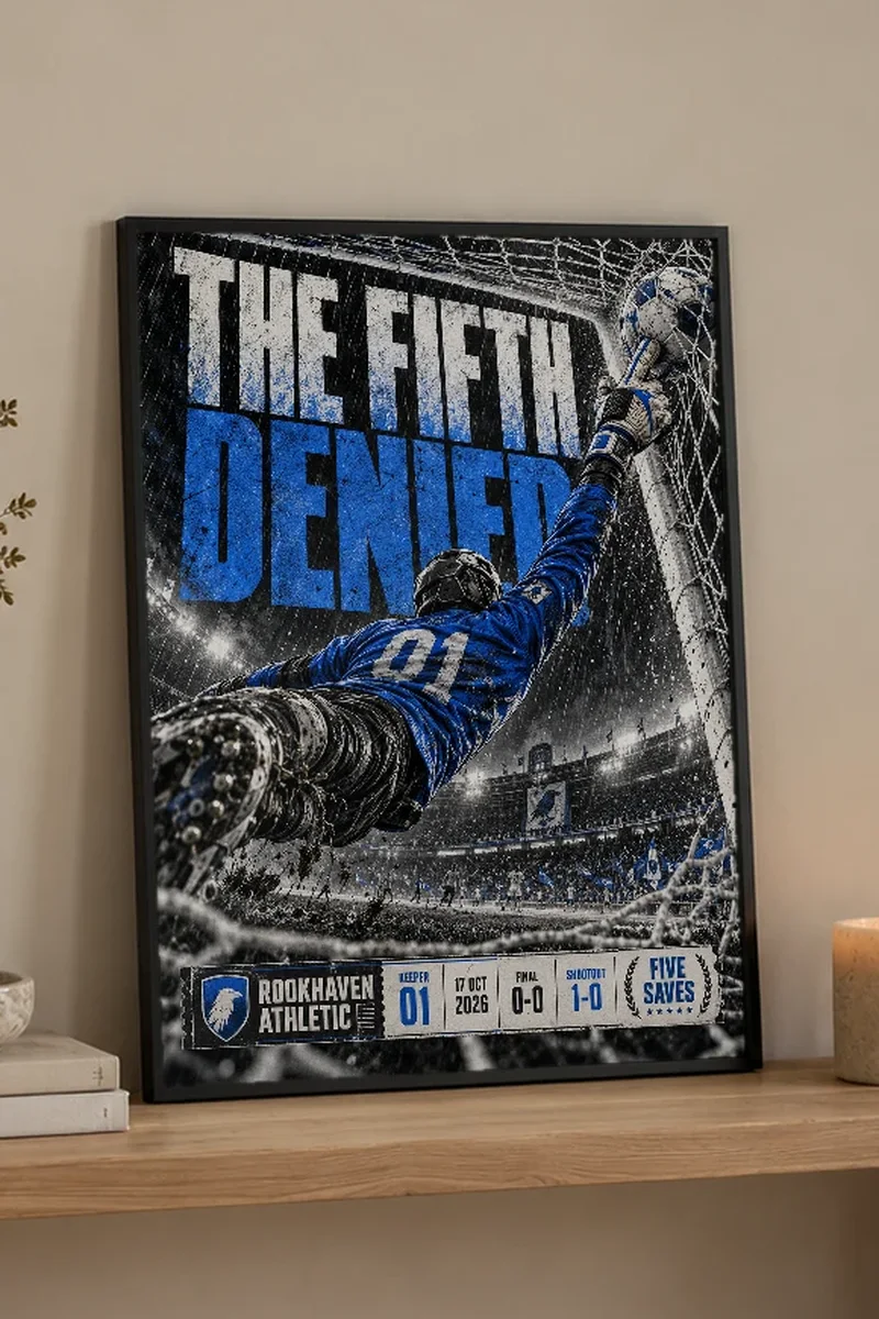 "The Fifth Denied" Premium Wooden Framed Poster - the graphic up close