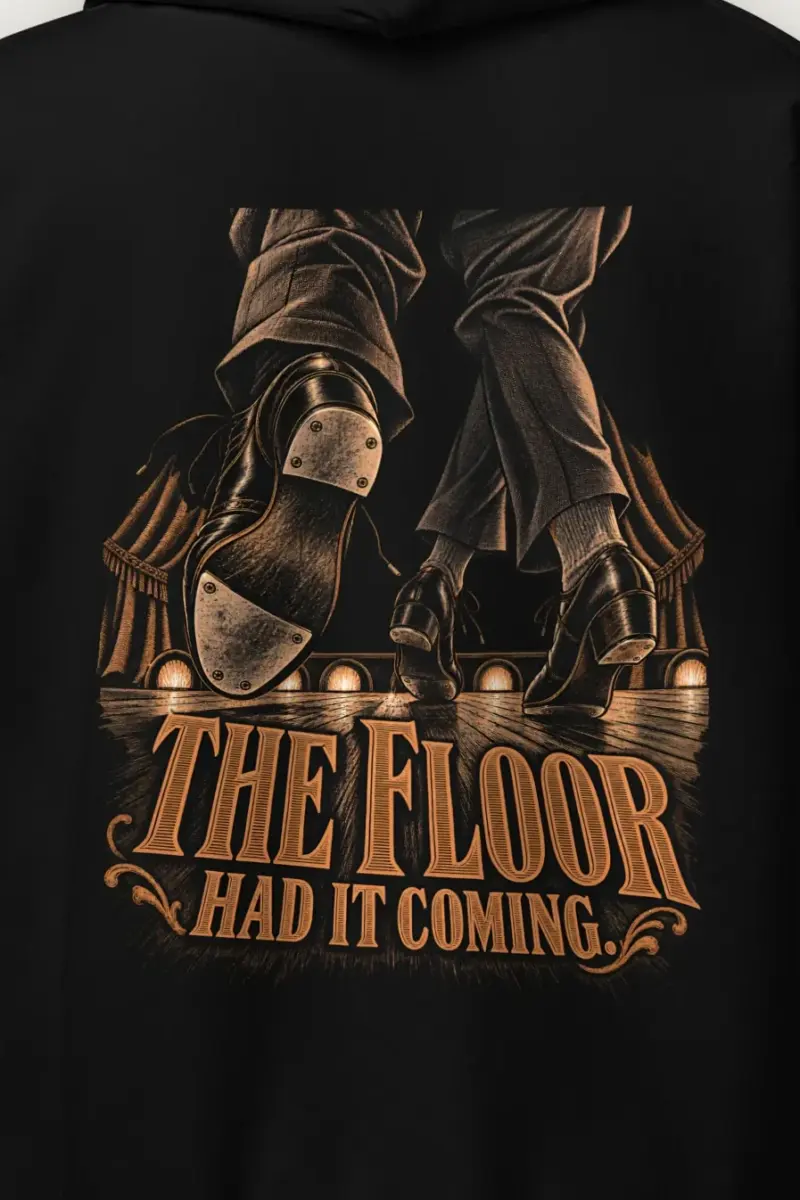 "The Floor Had It Coming" Heavy Blend Unisex Pullover Hoodie - the graphic up close