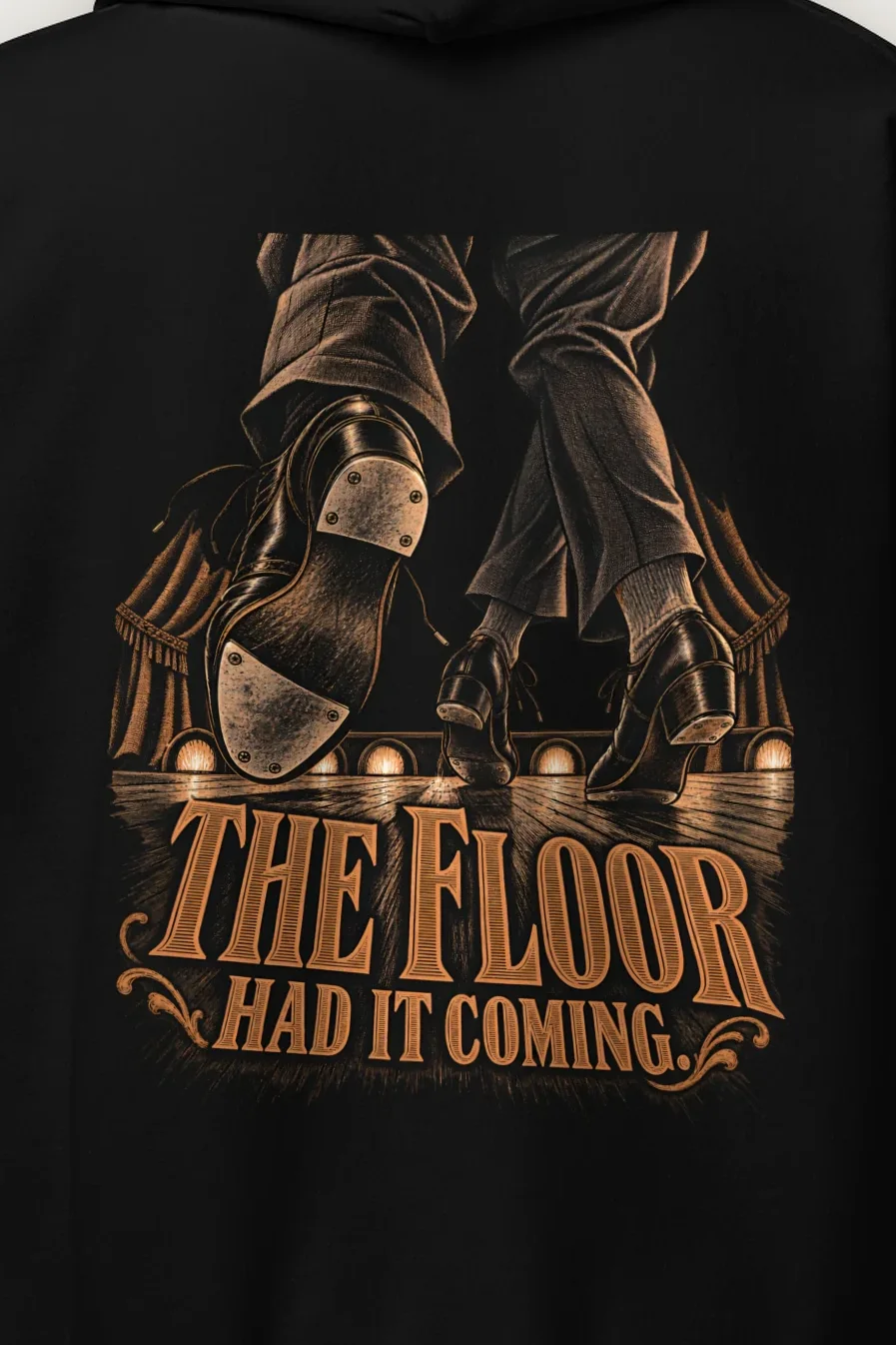 "The Floor Had It Coming" Heavy Blend Unisex Pullover Hoodie - the graphic up close