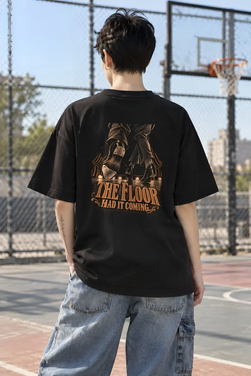 "The Floor Had It Coming" Unisex Oversized Heavyweight Crewneck T-Shirt