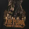"The Floor Had It Coming" Men's Oversized Heavyweight Crewneck T-Shirt