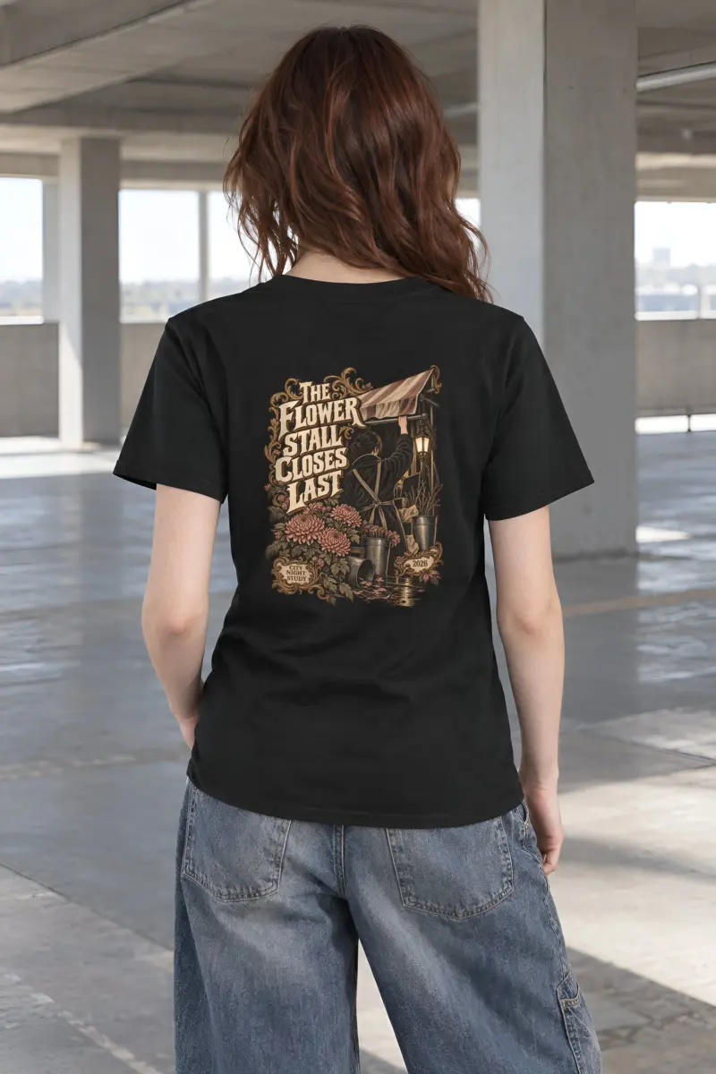 "THE FLOWER STALL CLOSES LAST" Heavyweight Unisex Crewneck T-shirt