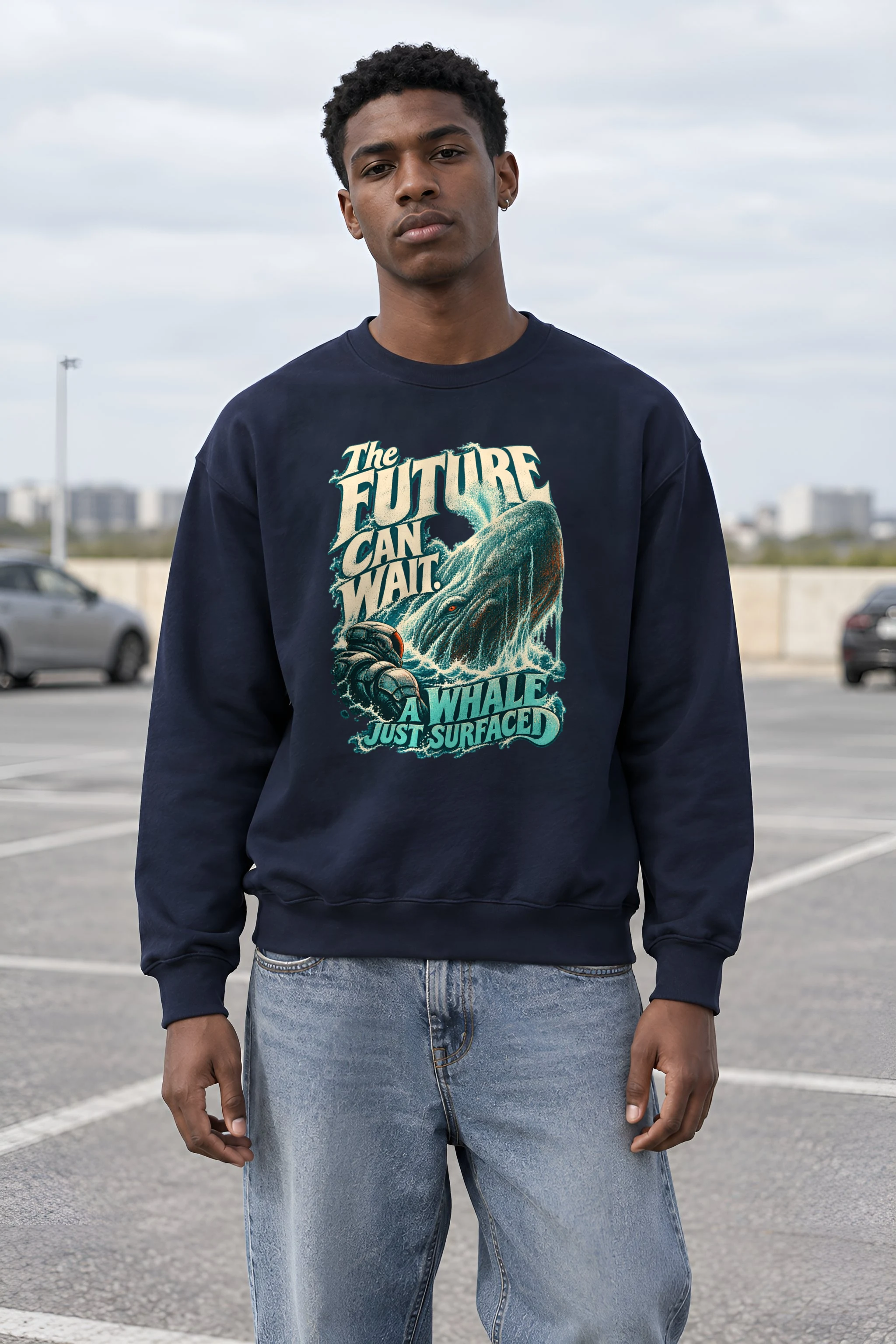 "The Future Can Wait" Heavy Blend Unisex Crewneck Sweatshirt