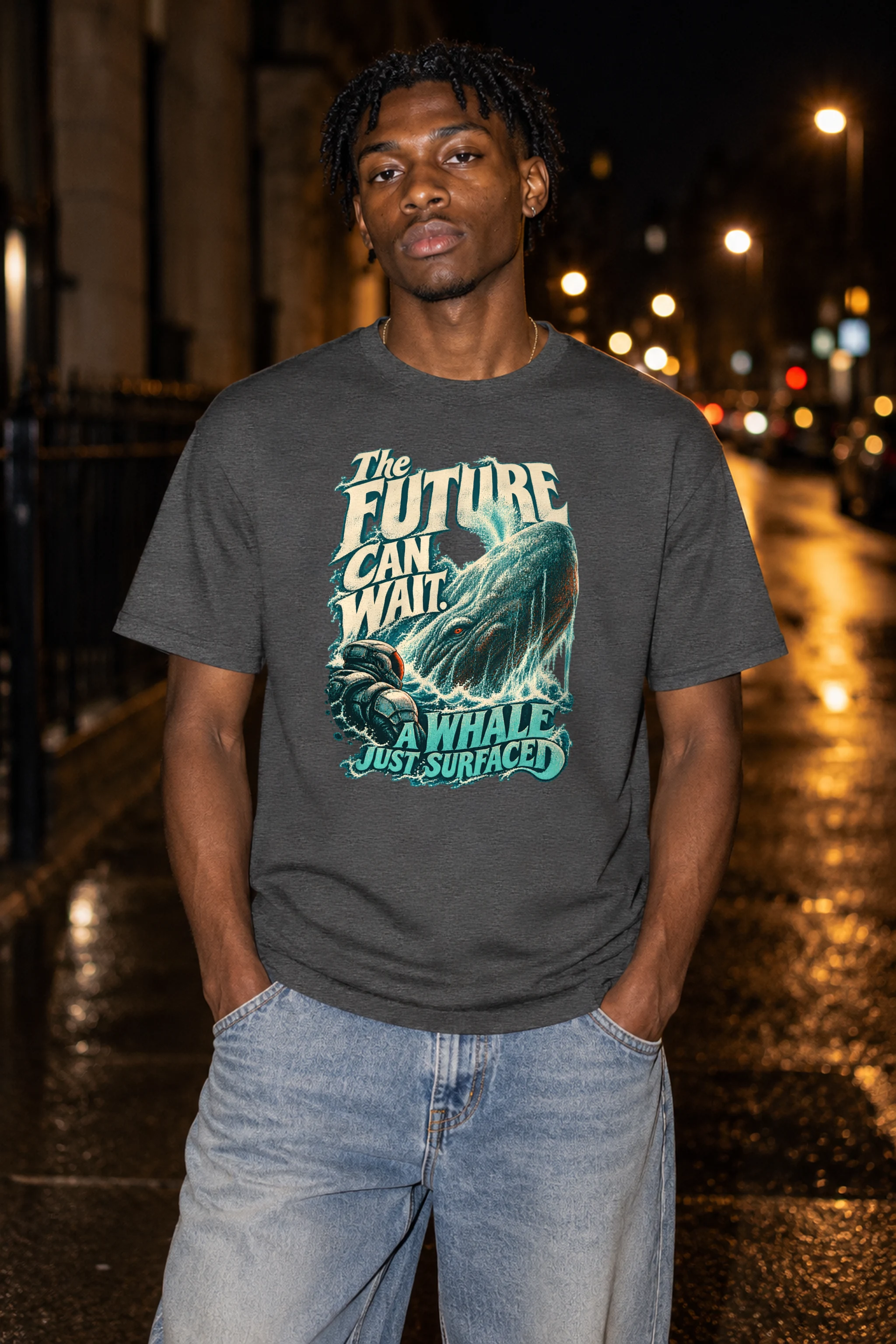 "The Future Can Wait" Heavyweight Unisex Crewneck T-shirt