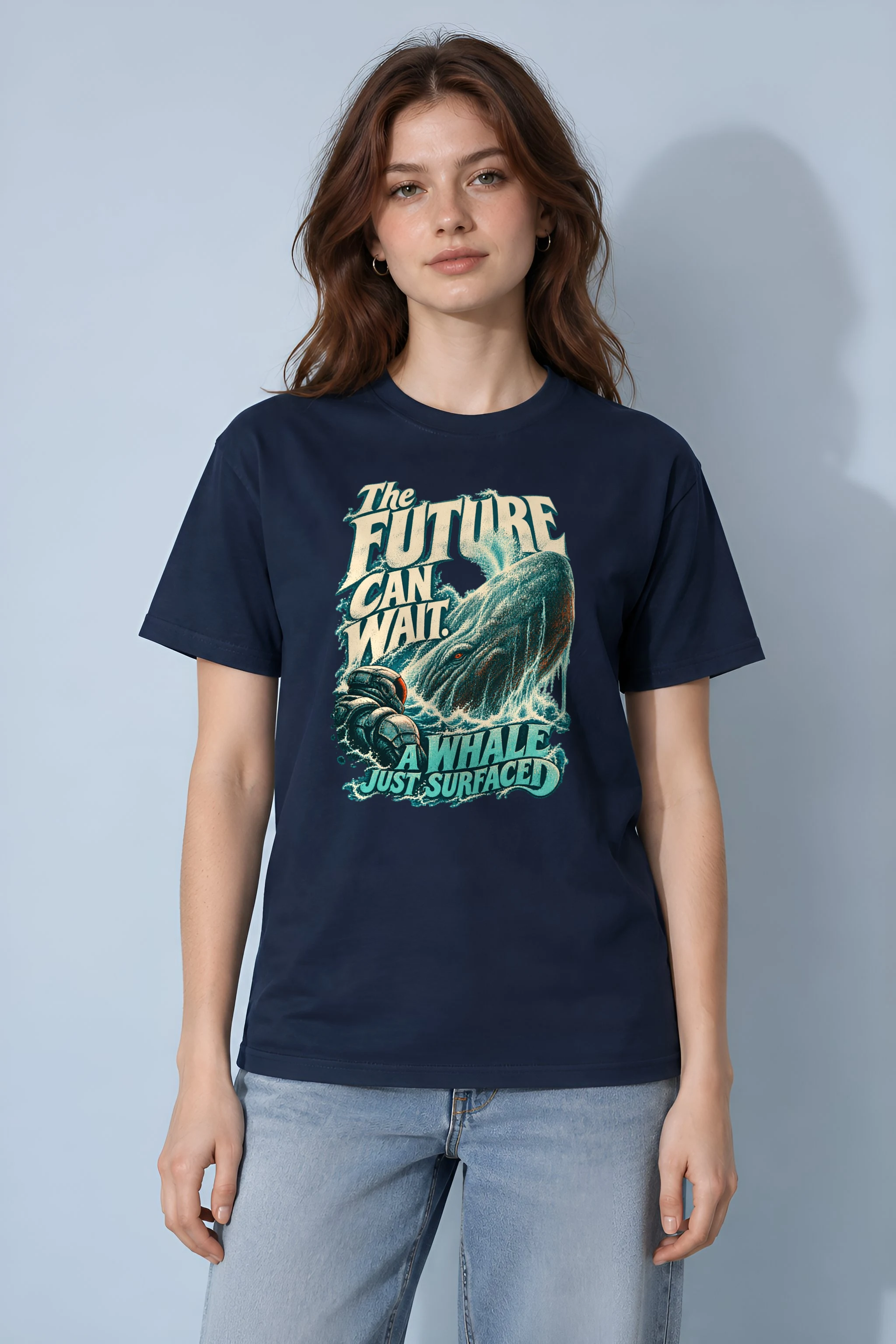 "The Future Can Wait" Heavyweight Unisex Crewneck T-shirt
