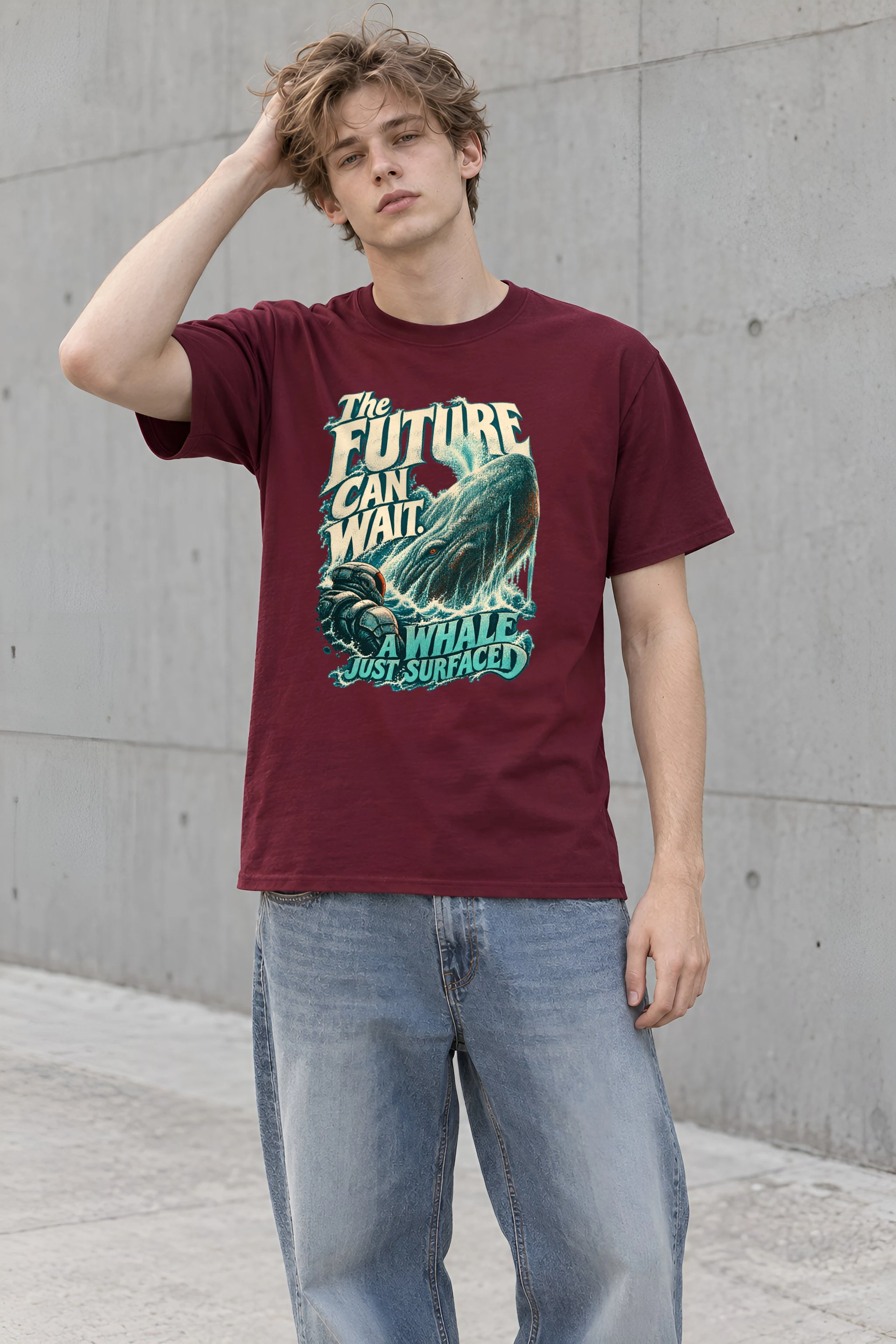 "The Future Can Wait" Heavyweight Unisex Crewneck T-shirt