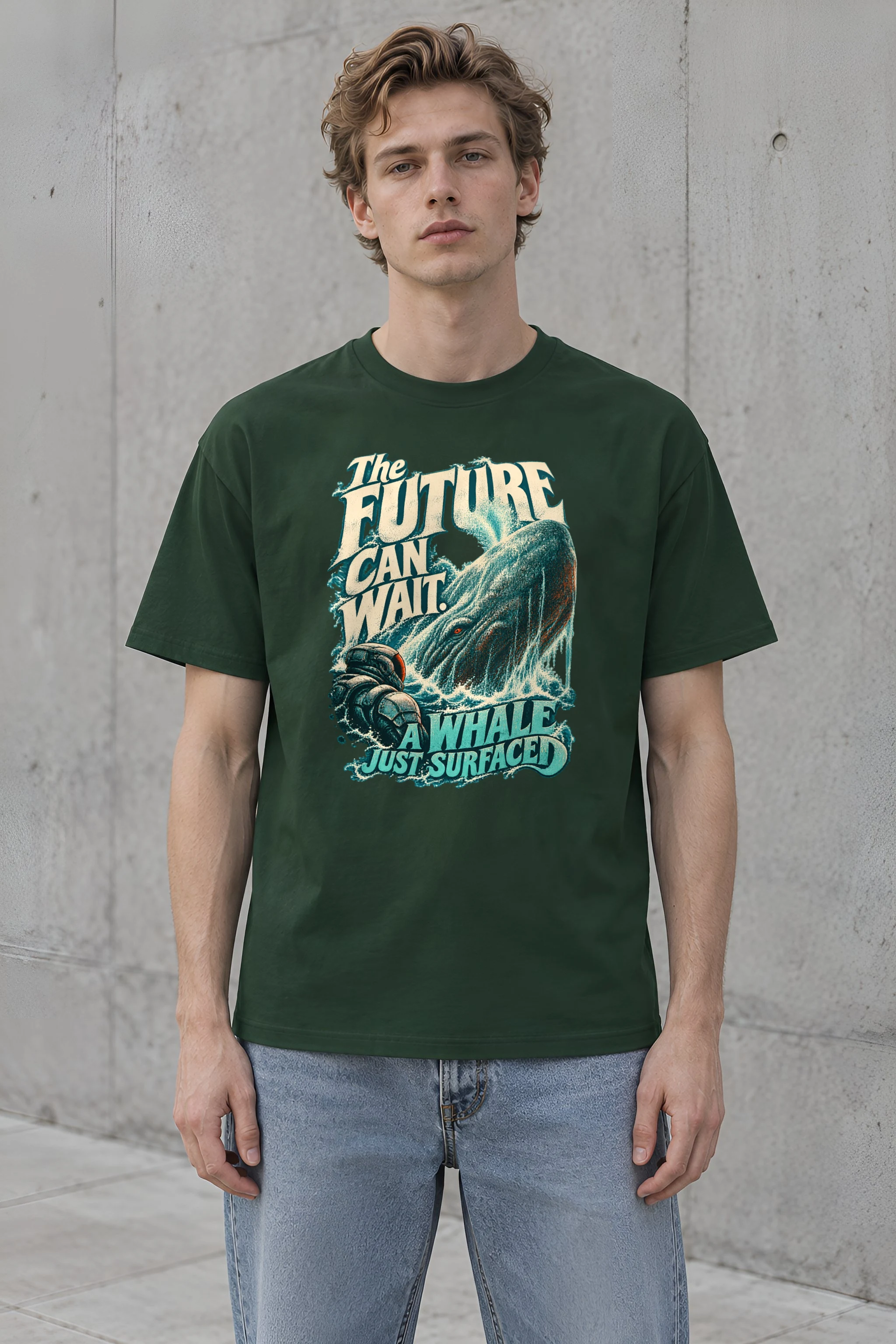 "The Future Can Wait" Heavyweight Unisex Crewneck T-shirt
