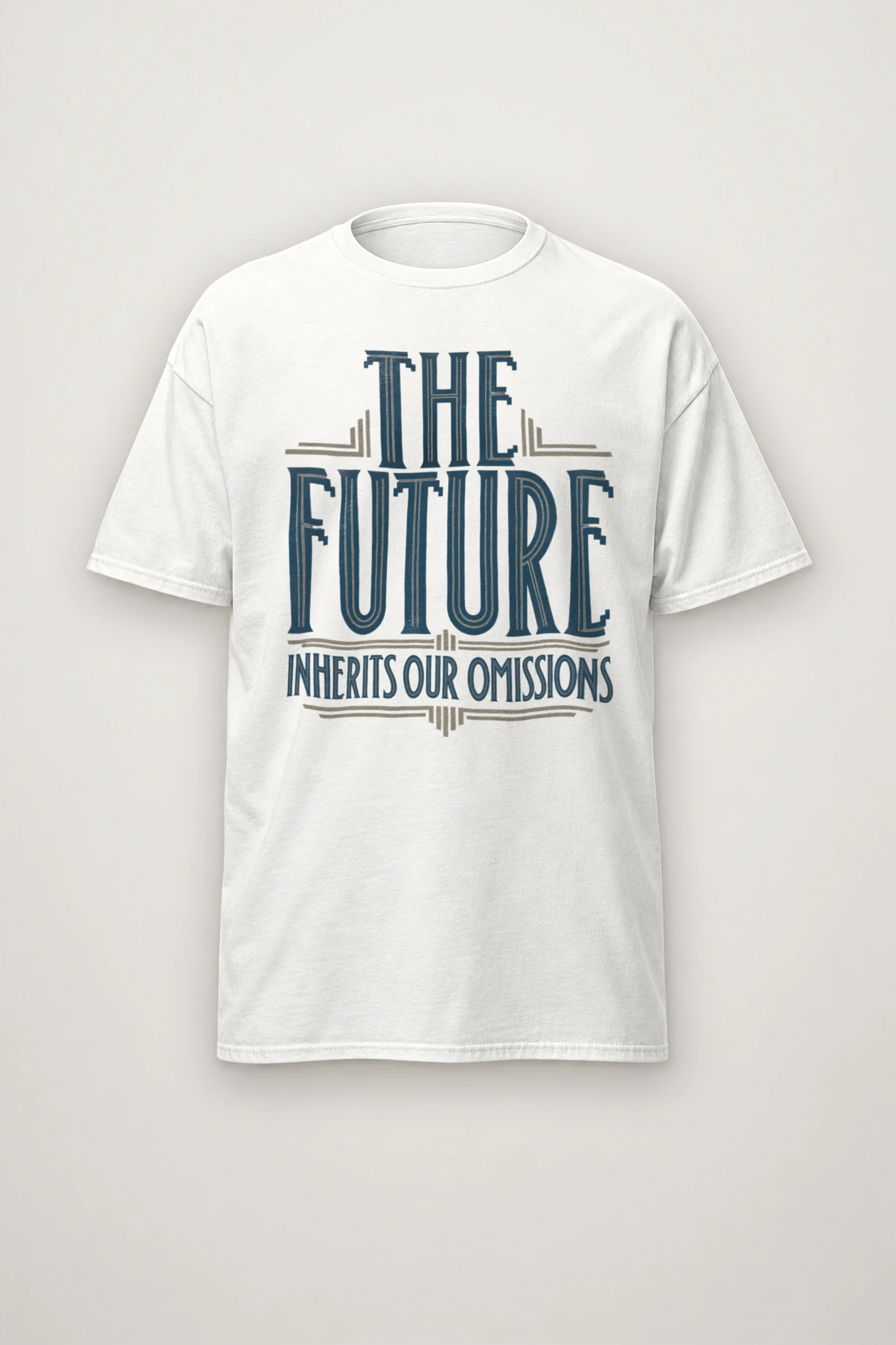 "The Future Inherits Our Omissions" Heavyweight Unisex Crewneck T-shirt