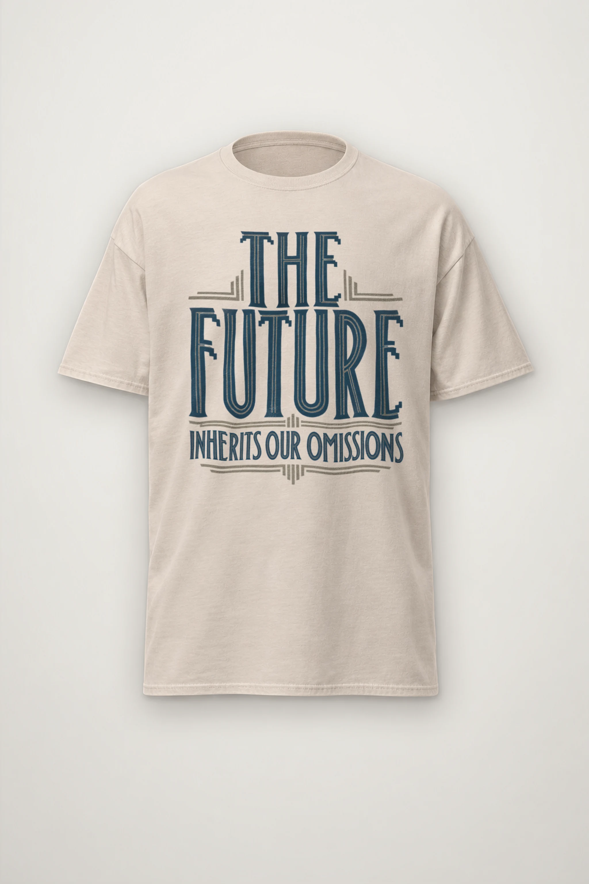 "The Future Inherits Our Omissions" Heavyweight Unisex Crewneck T-shirt