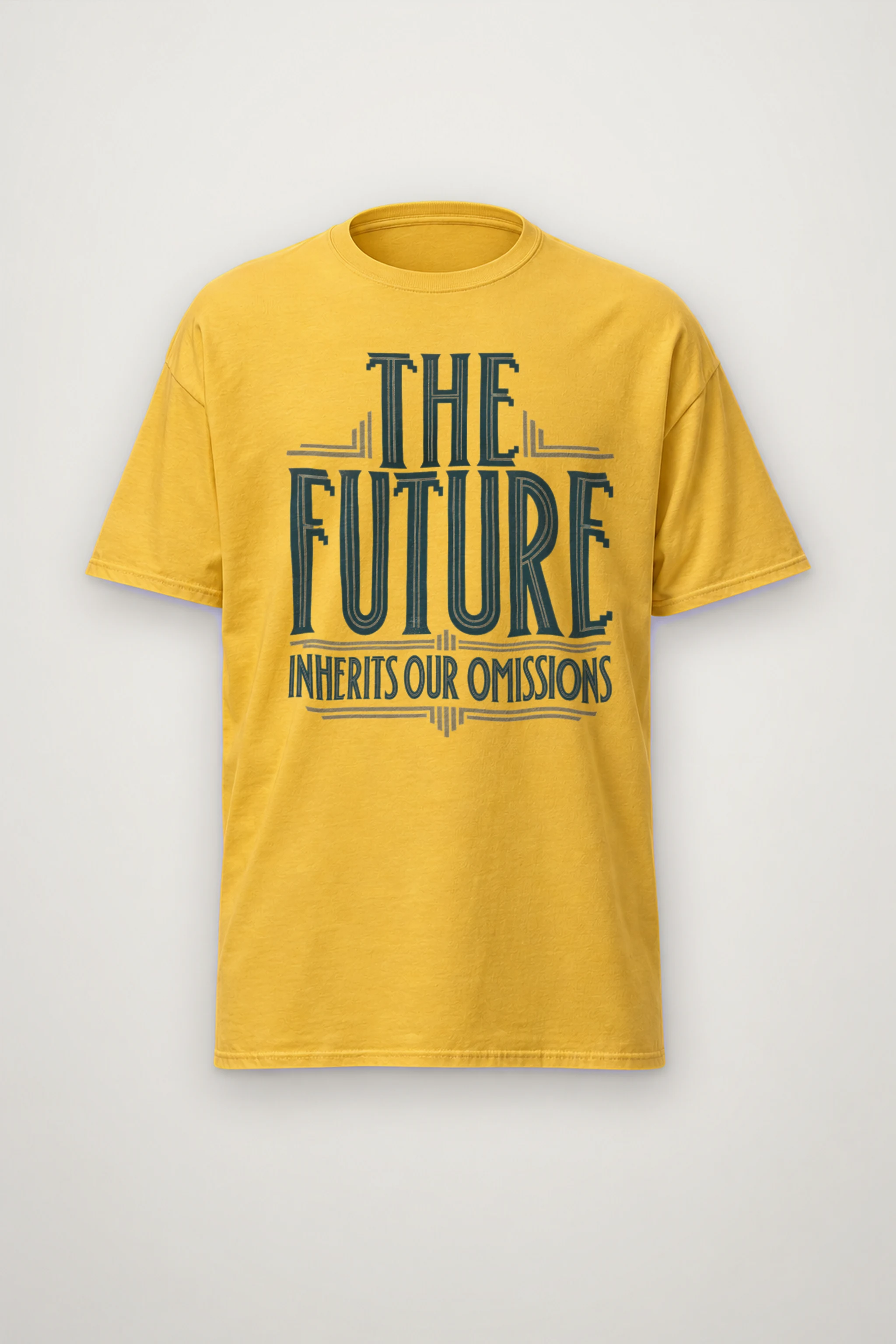 "The Future Inherits Our Omissions" Heavyweight Unisex Crewneck T-shirt