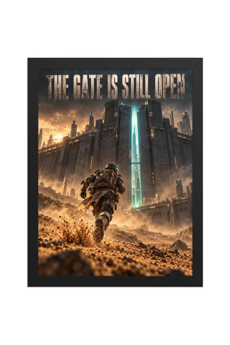 “The Gate Is Still Open” Premium Wooden Framed Poster