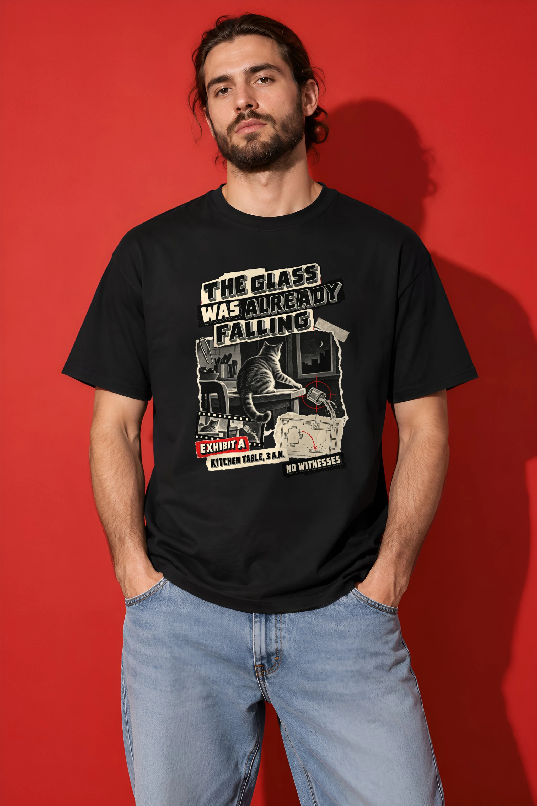 "The Glass Was Already Falling" Heavyweight Unisex Crewneck T-shirt