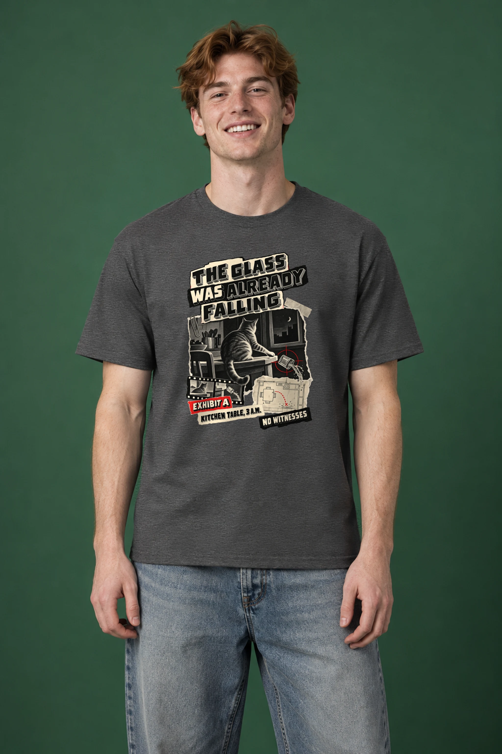 "The Glass Was Already Falling" Heavyweight Unisex Crewneck T-shirt