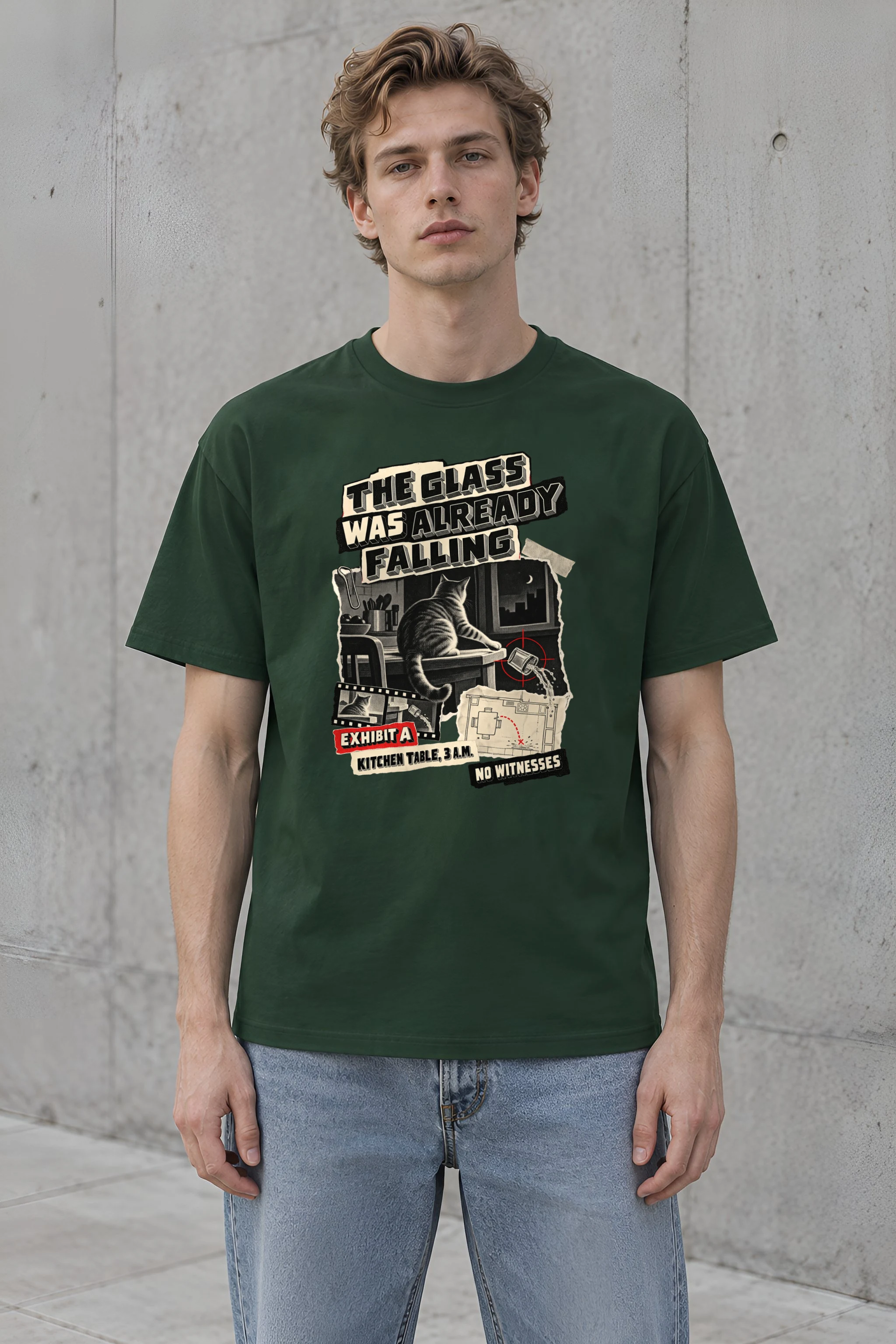 "The Glass Was Already Falling" Heavyweight Unisex Crewneck T-shirt