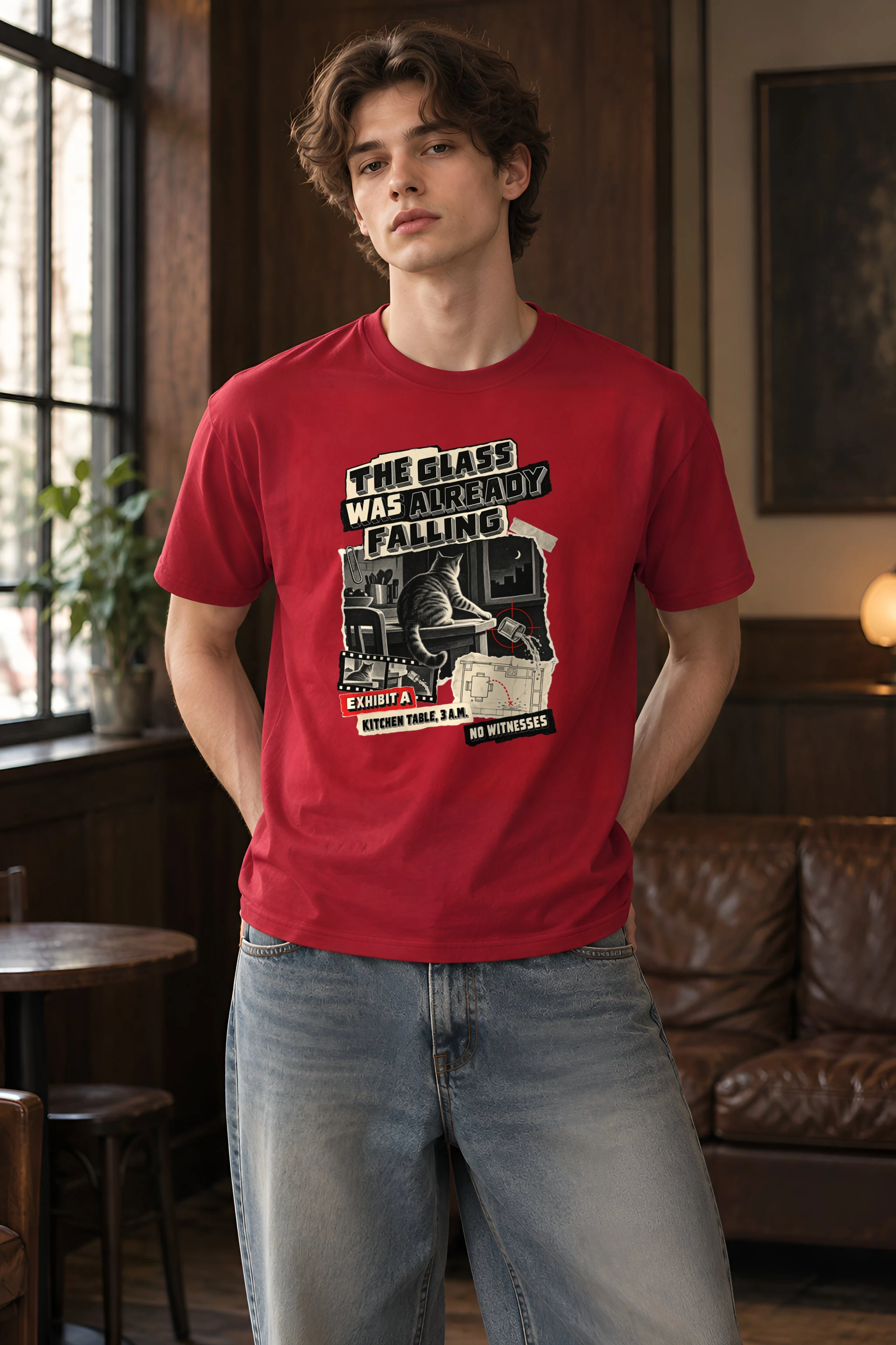 "The Glass Was Already Falling" Heavyweight Unisex Crewneck T-shirt