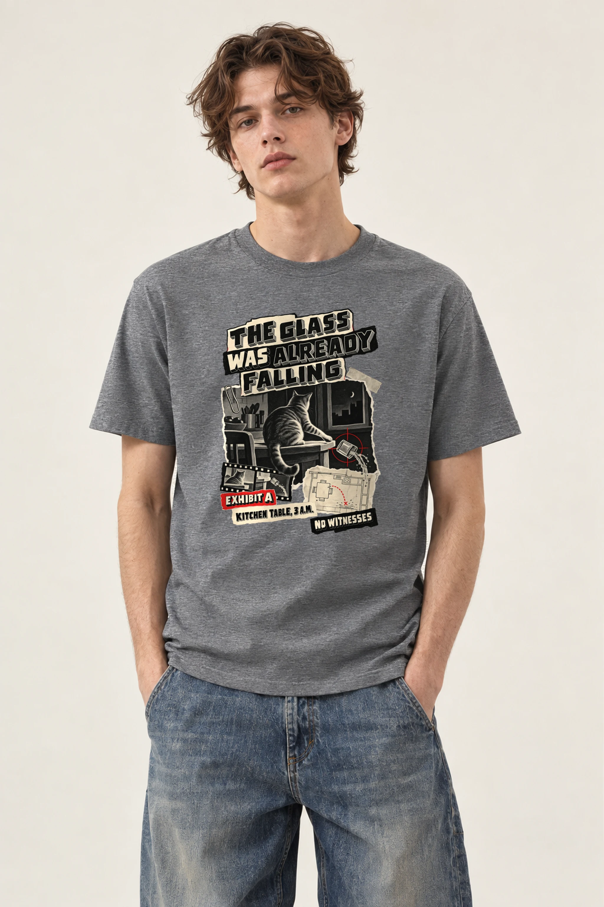"The Glass Was Already Falling" Heavyweight Unisex Crewneck T-shirt