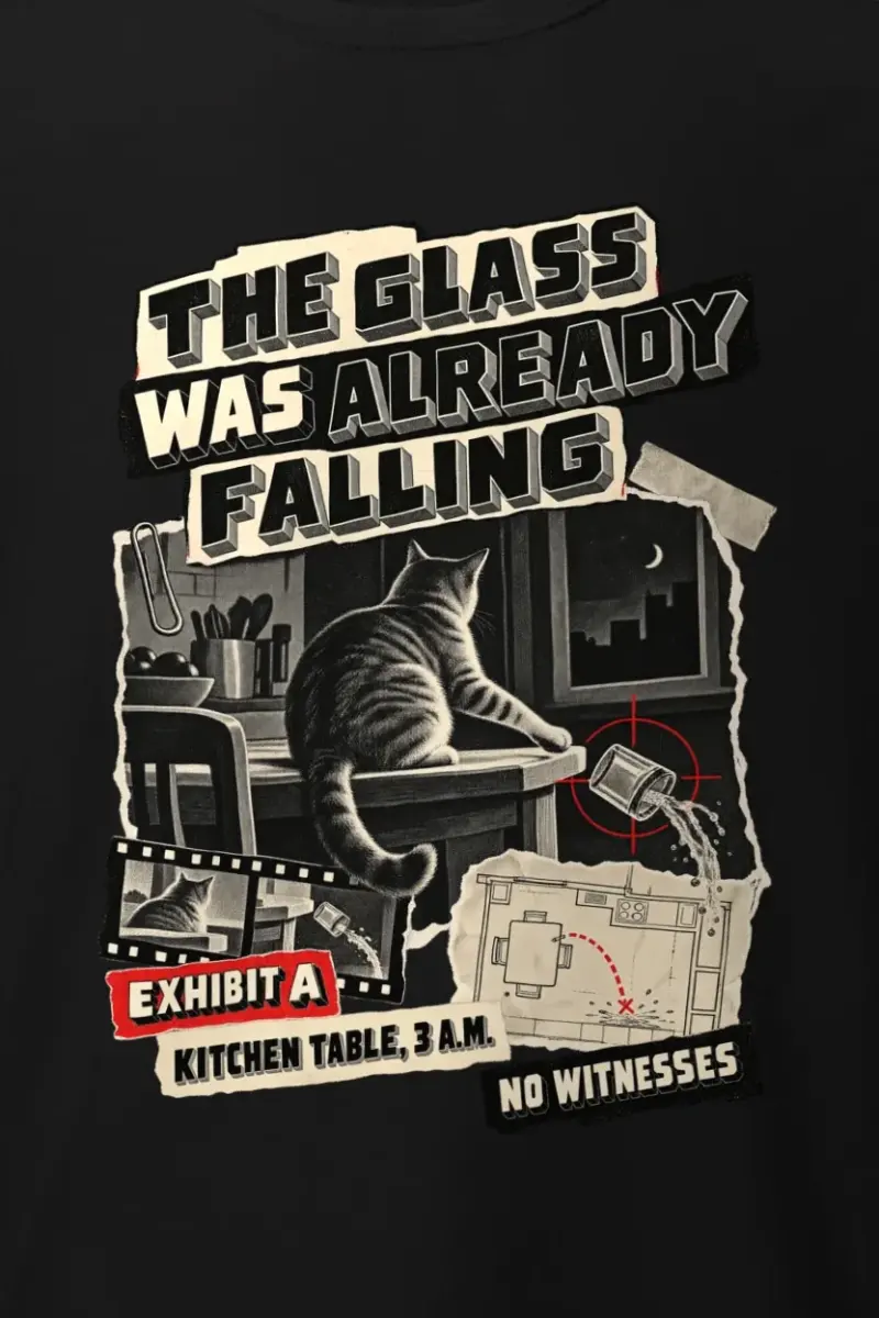 "The Glass Was Already Falling" Heavyweight Unisex Crewneck T-shirt - the graphic up close