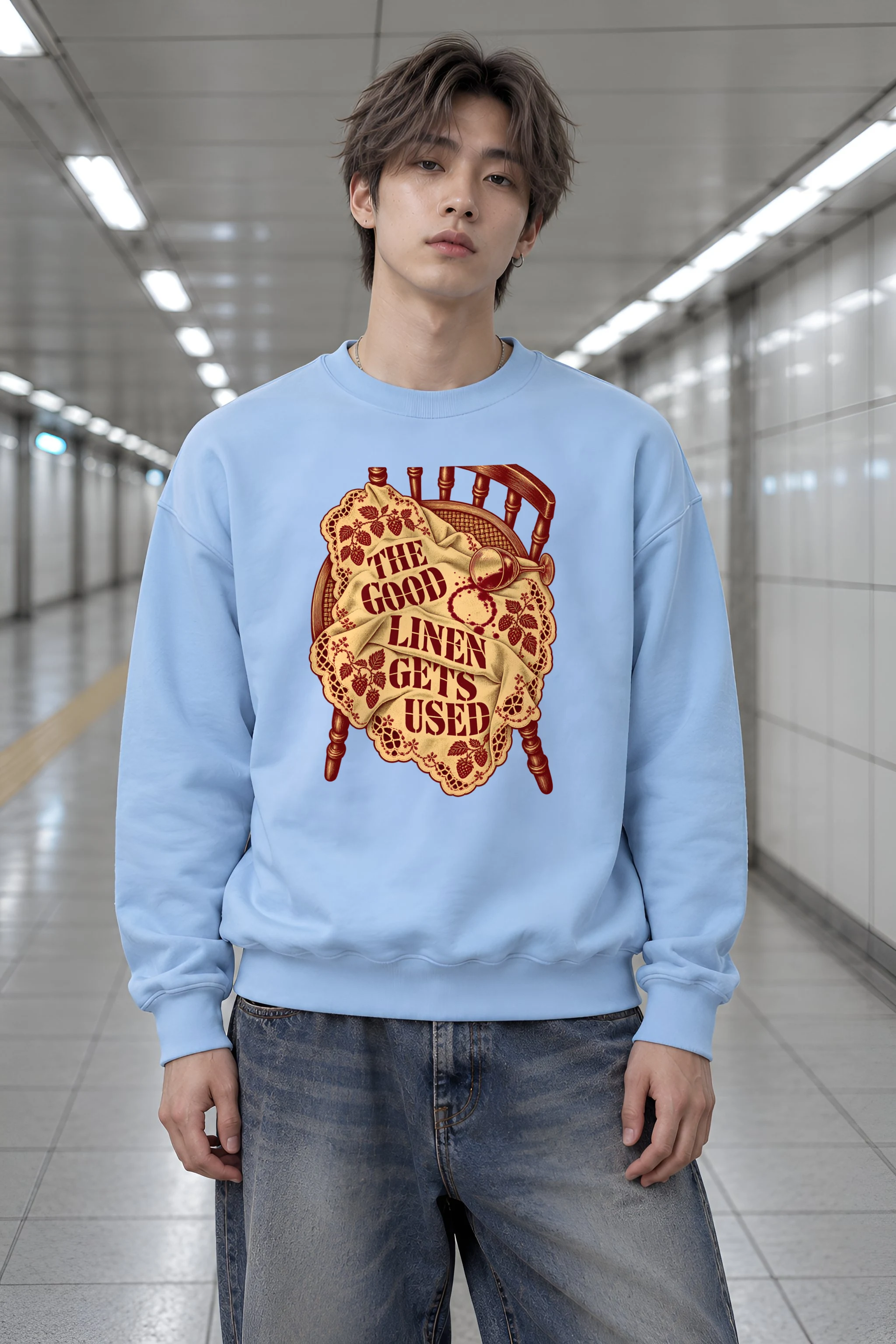 "The Good Linen Gets Used" Heavy Blend Unisex Crewneck Sweatshirt