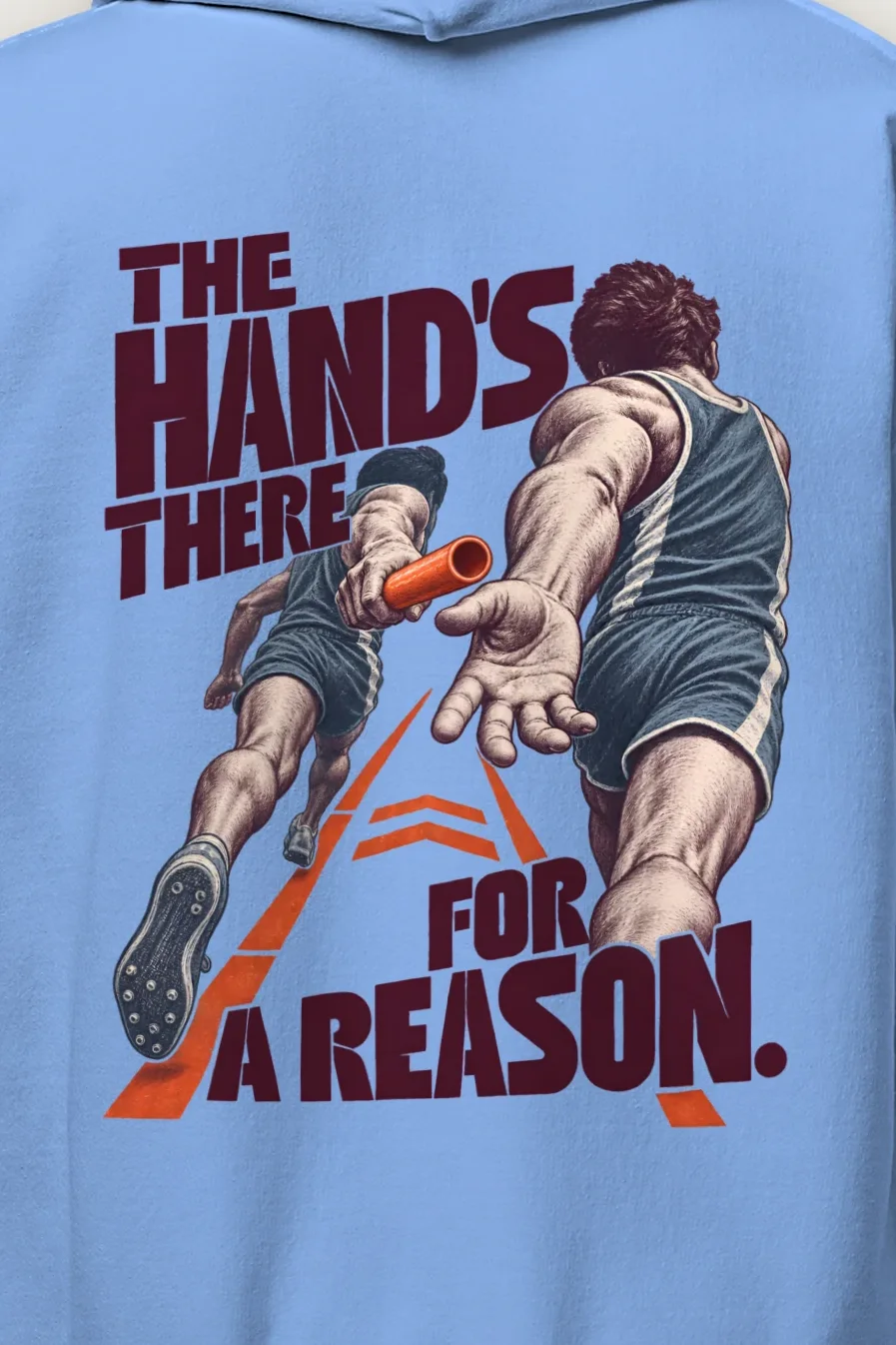 "The Hand’s There For A Reason" Heavy Blend Unisex Pullover Hoodie - the graphic up close