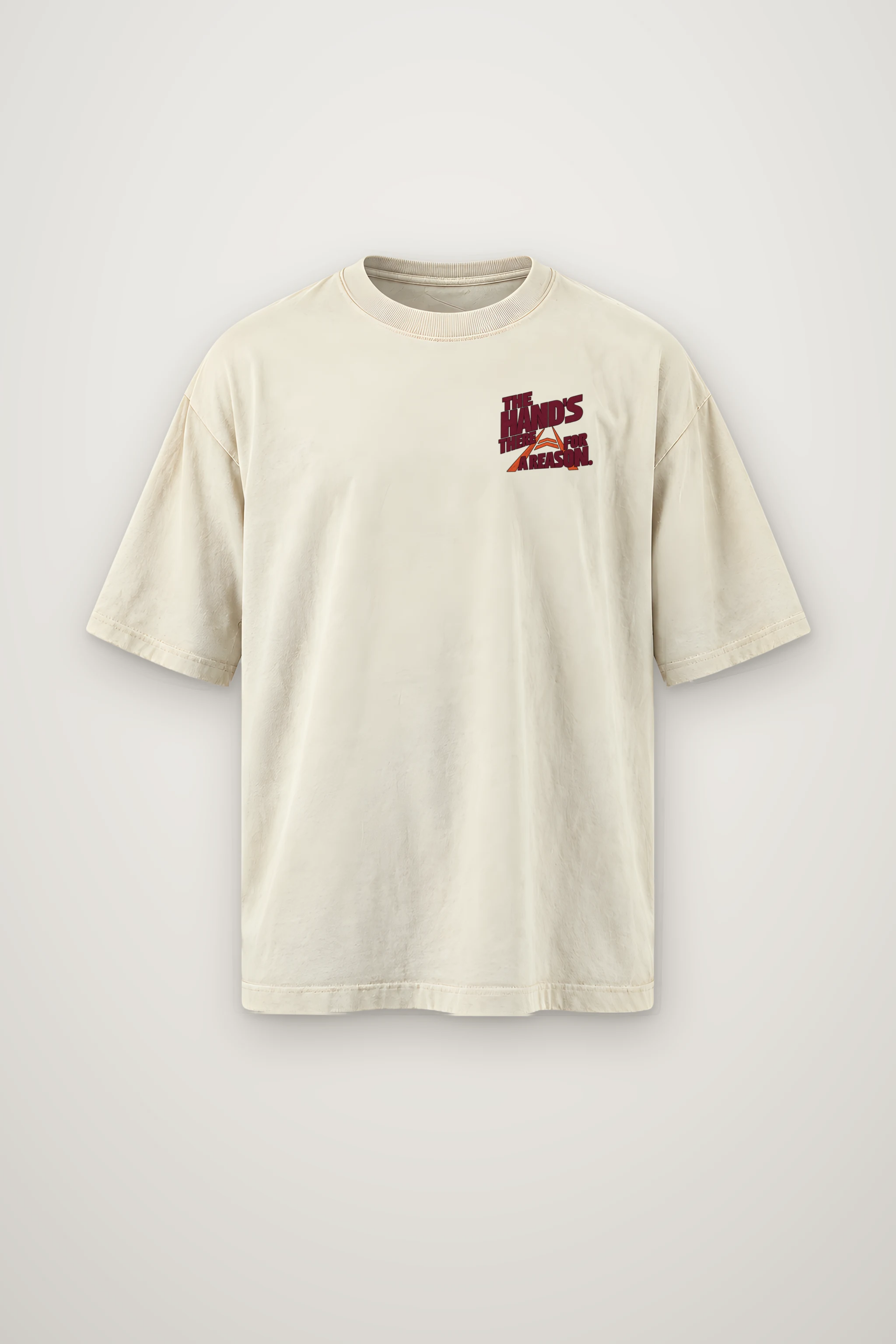 "The Hand's There For A Reason" Men's Oversized Heavyweight Crewneck T-Shirt