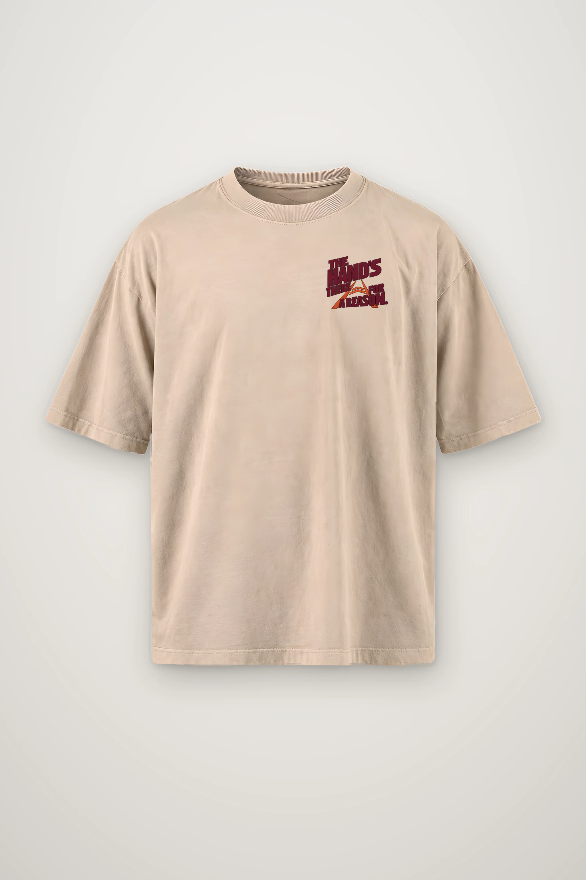 "The Hand's There For A Reason" Men's Oversized Heavyweight Crewneck T-Shirt