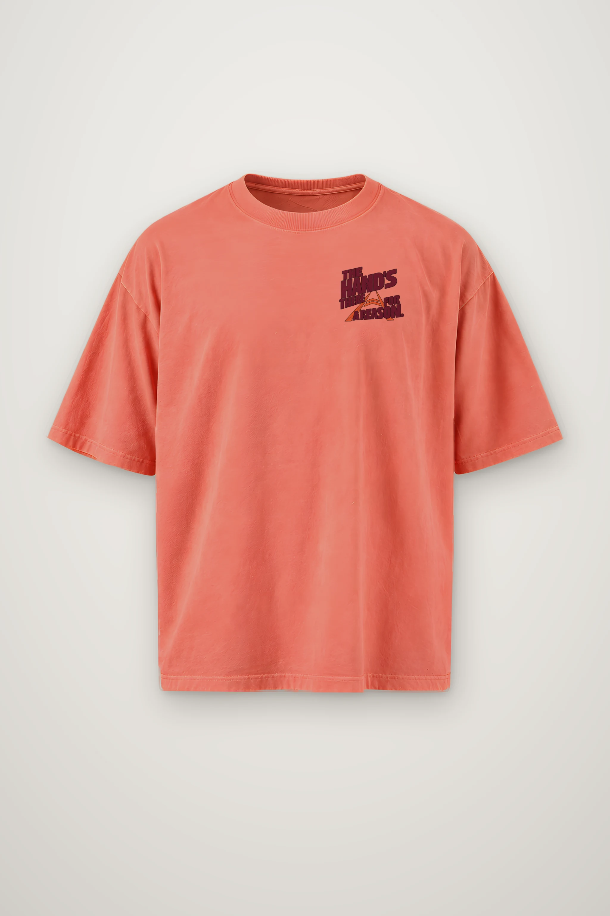 "The Hand's There For A Reason" Men's Oversized Heavyweight Crewneck T-Shirt