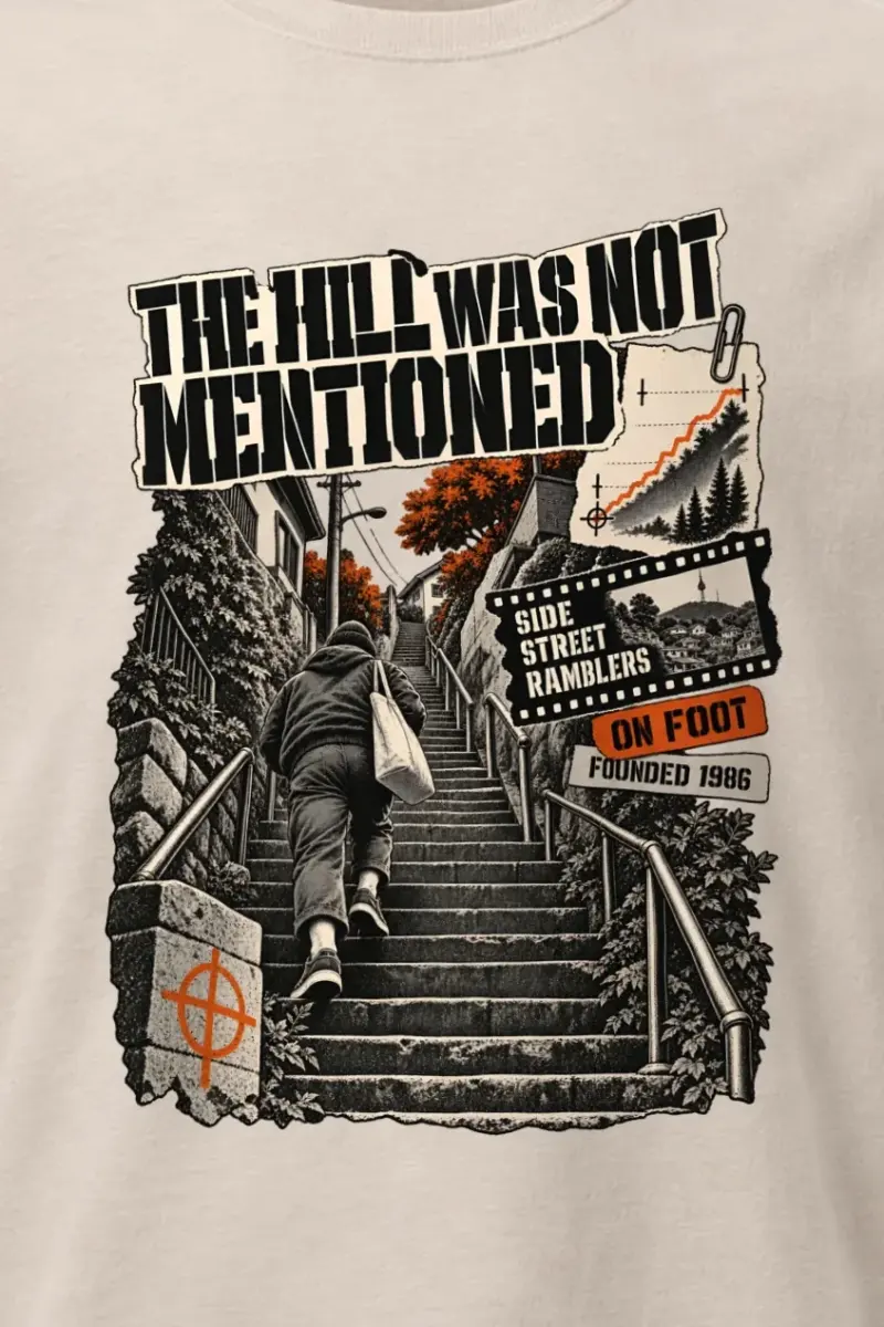 "THE HILL WAS NOT MENTIONED" Heavyweight Unisex Crewneck T-shirt - the graphic up close