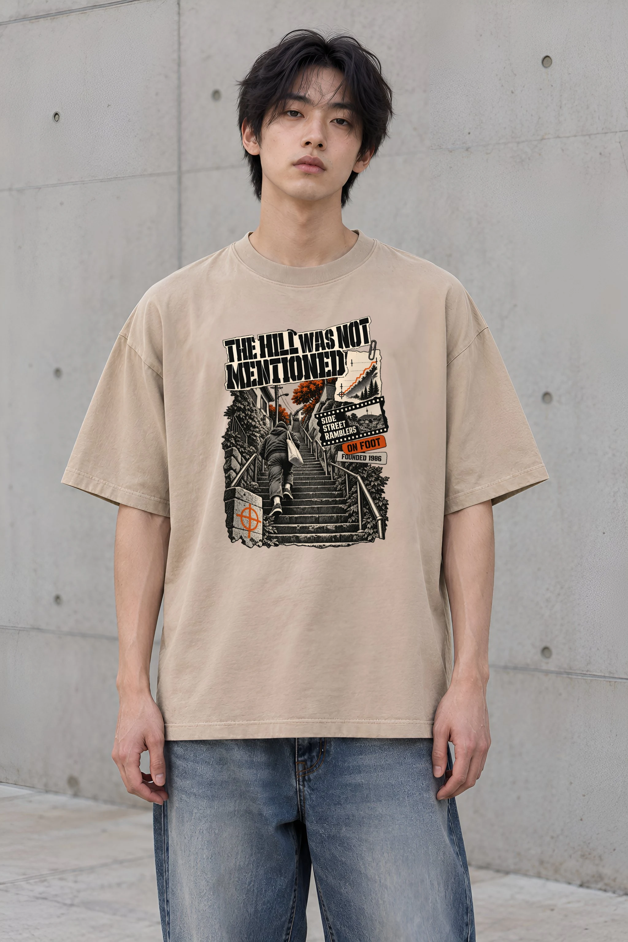 "The Hill Was Not Mentioned" Men's Oversized Heavyweight Crewneck T-Shirt