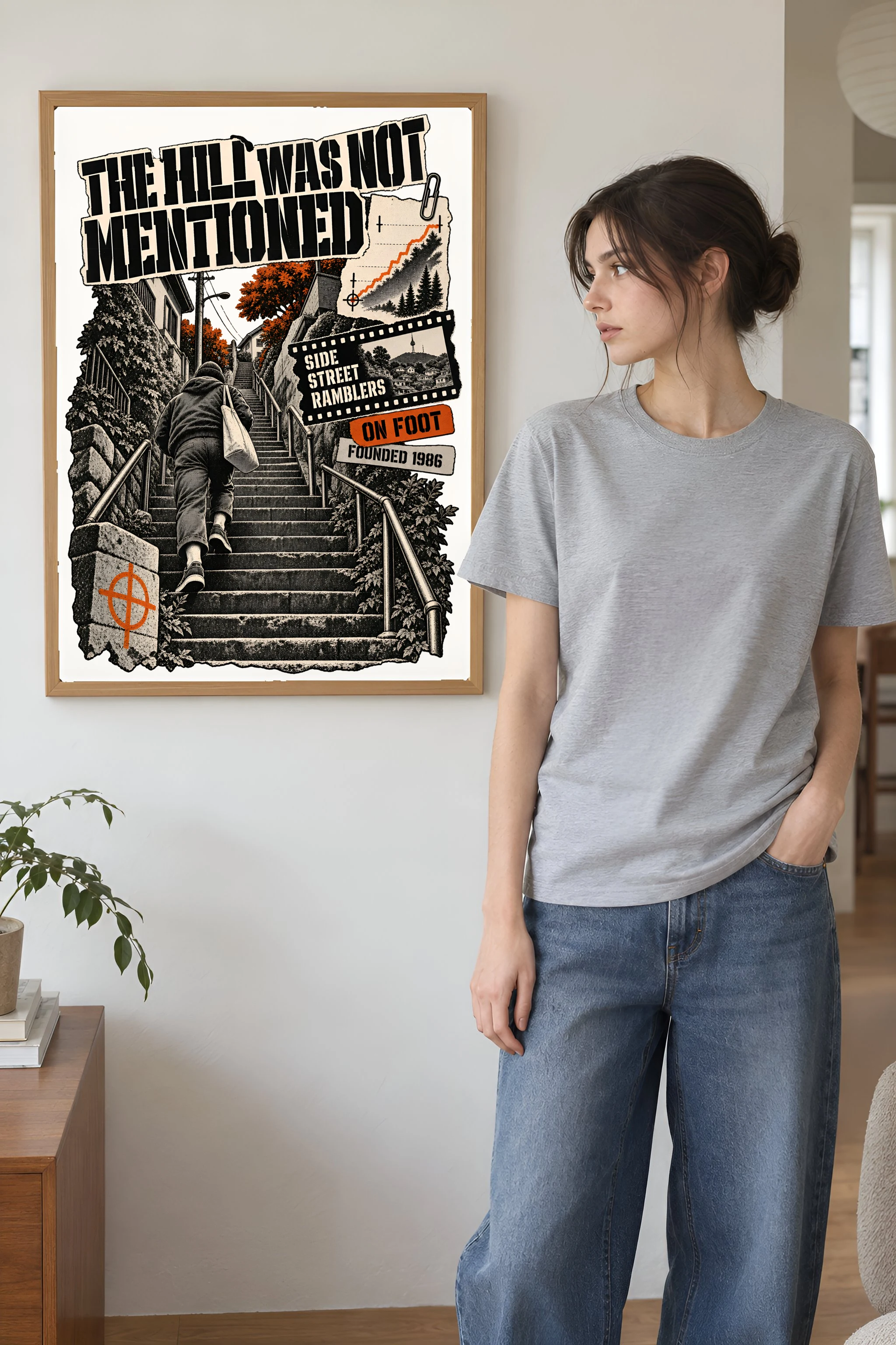 "The Hill Was Not Mentioned" Premium Wooden Framed Poster