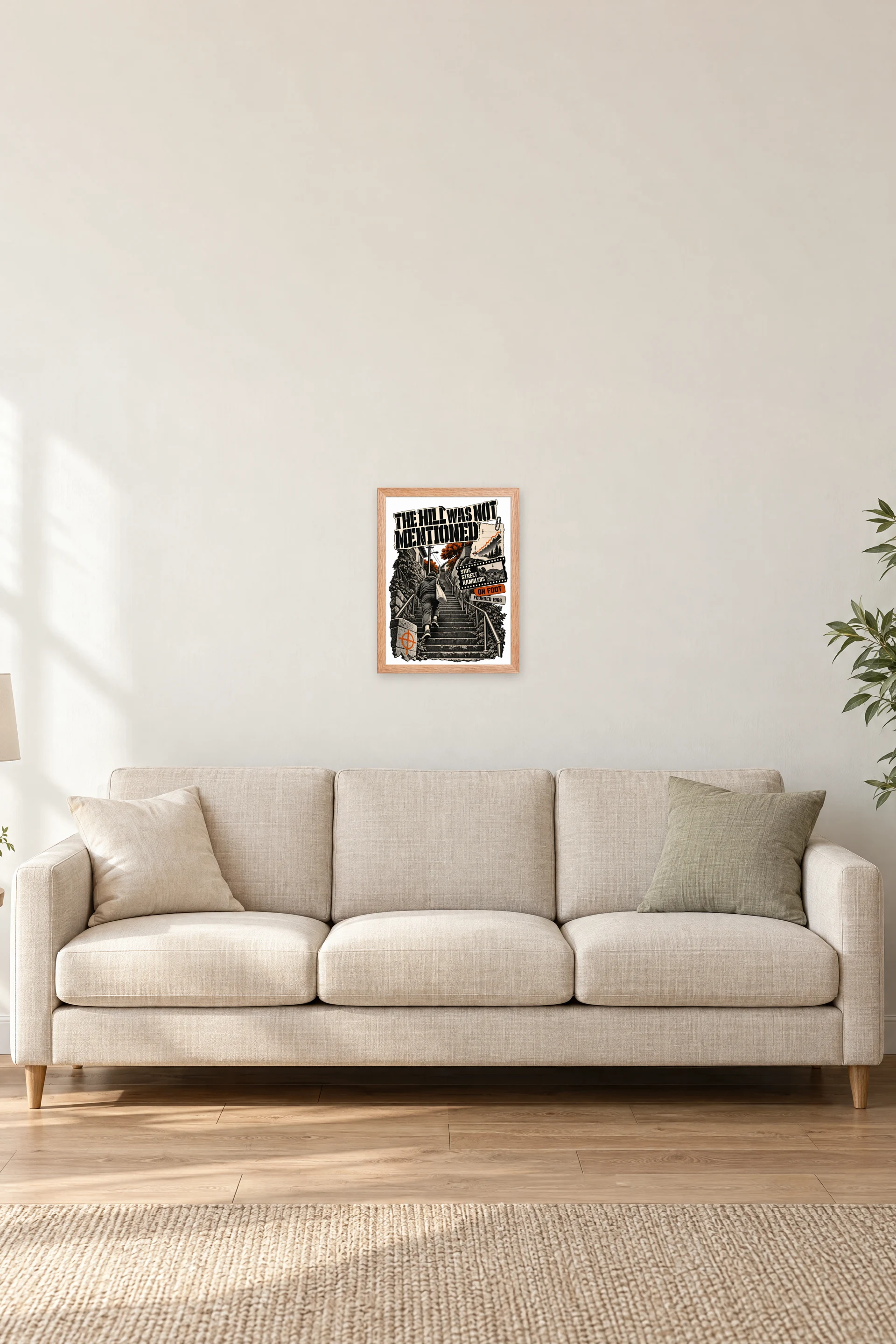 "The Hill Was Not Mentioned" Premium Wooden Framed Poster — Natural Wood frame, 12 × 16 in