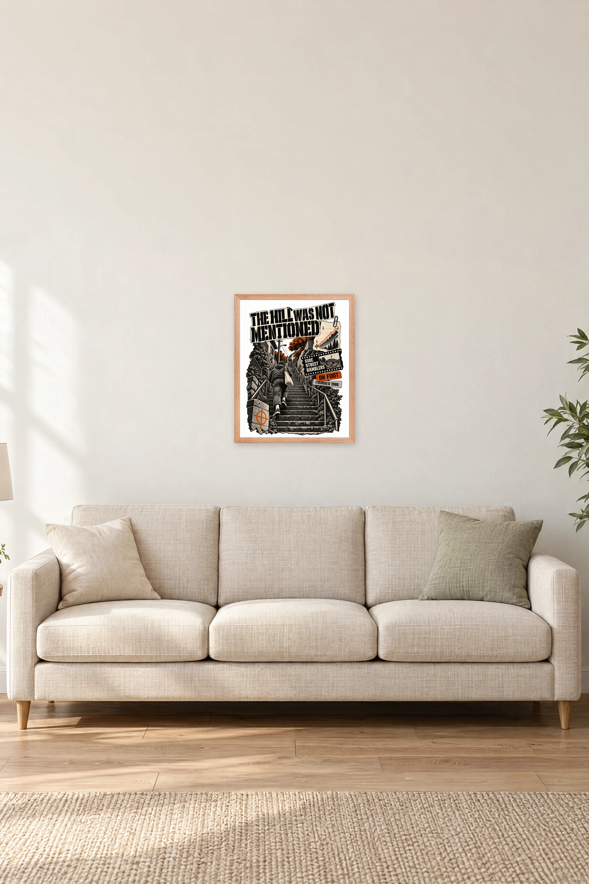 "The Hill Was Not Mentioned" Premium Wooden Framed Poster — Natural Wood frame, 16 × 20 in