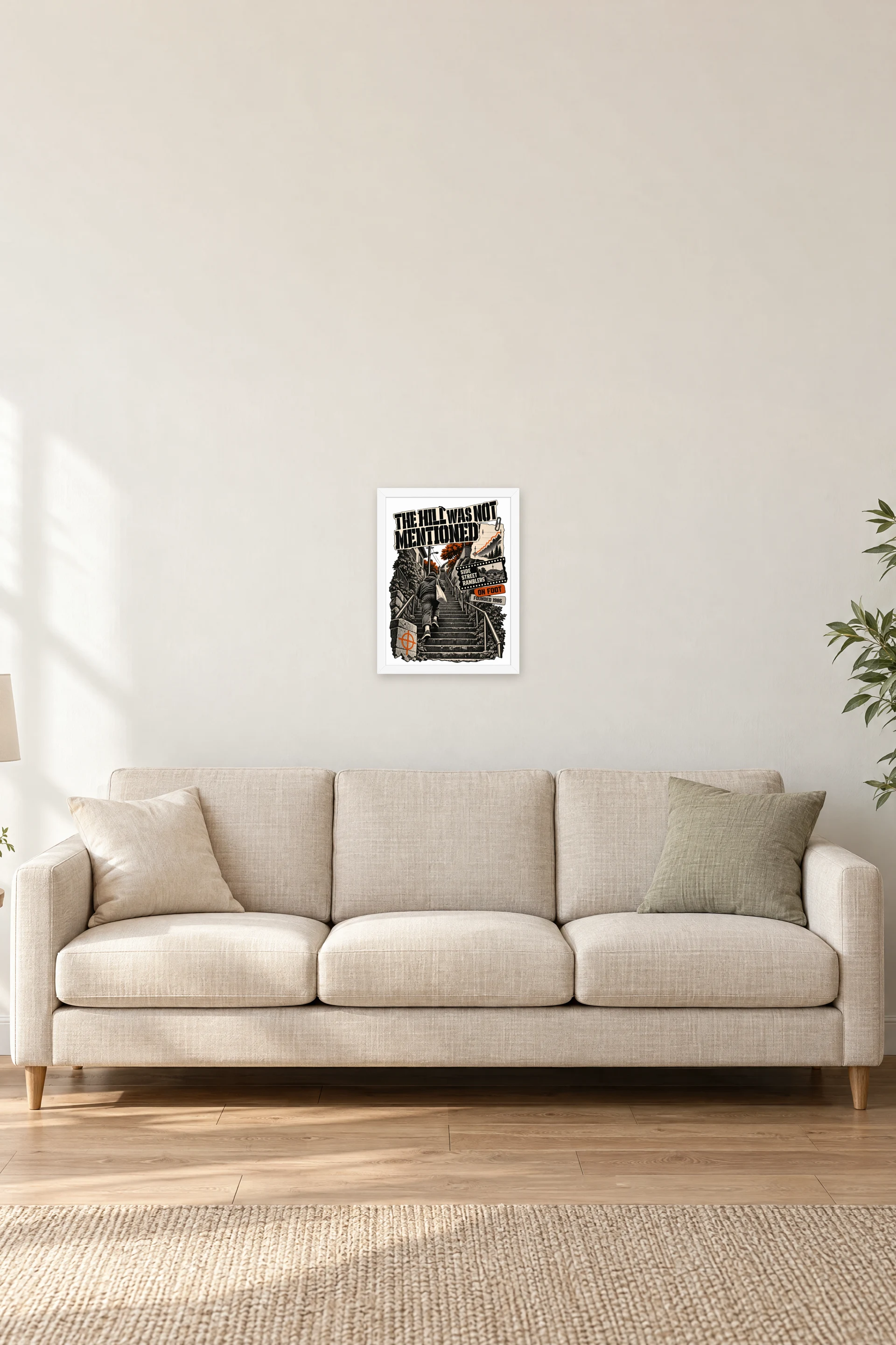 "The Hill Was Not Mentioned" Premium Wooden Framed Poster — White frame, 12 × 16 in