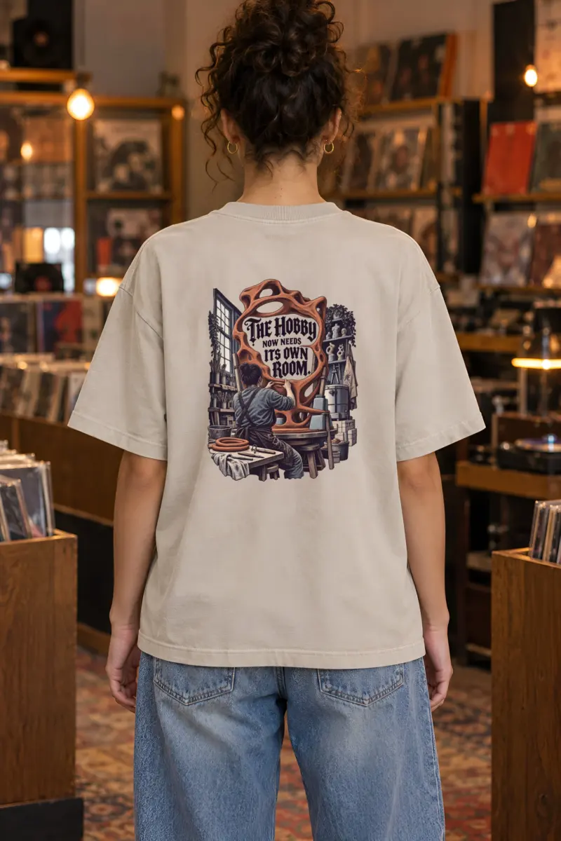 "The Hobby Now Needs Its Own Room" Unisex Oversized Heavyweight Crewneck T-Shirt