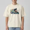 "The Lake Was Quiet Until I Got Here" Men's Oversized Heavyweight Crewneck T-Shirt