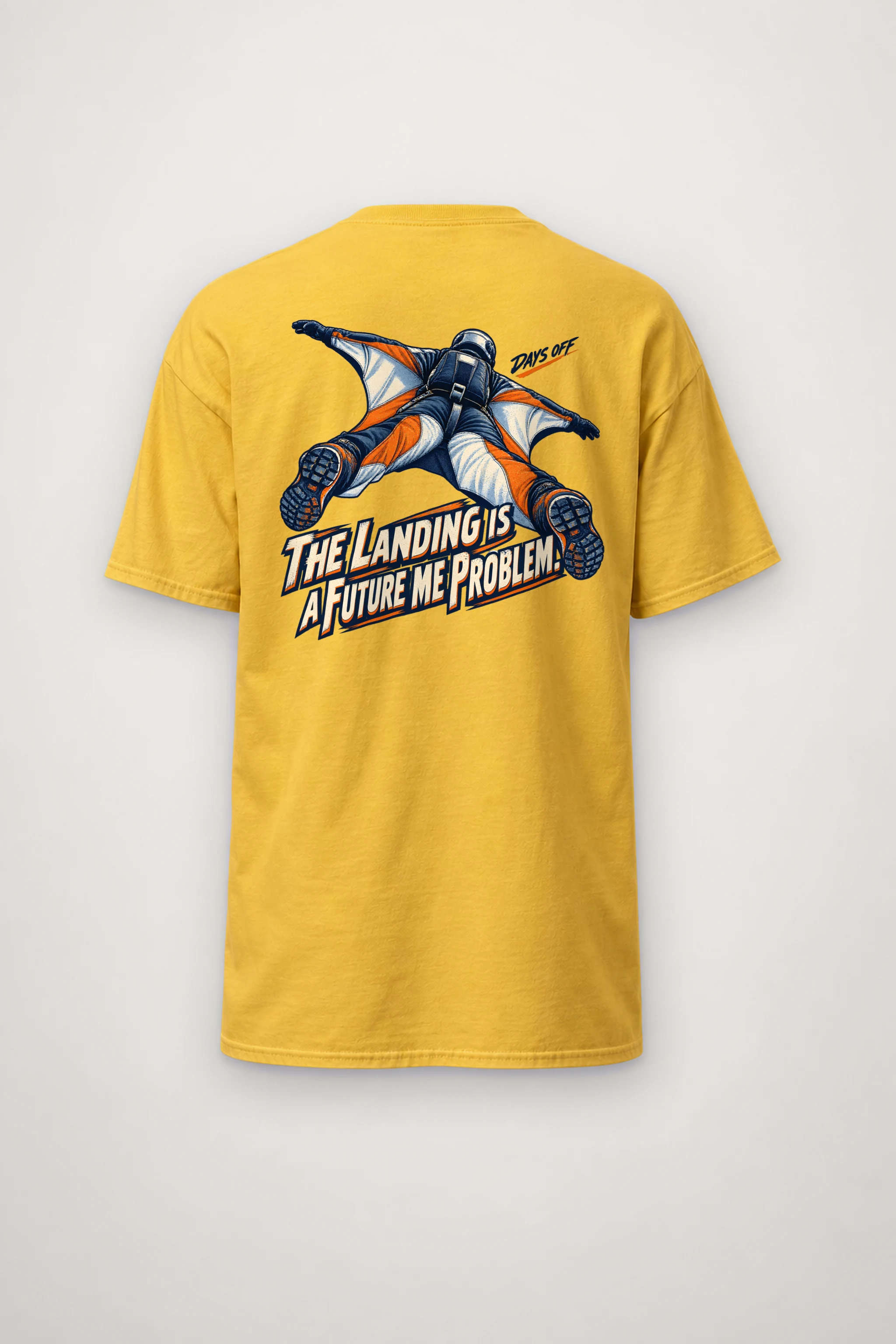 "The Landing Is a Future Me Problem" Heavyweight Unisex Crewneck T-shirt
