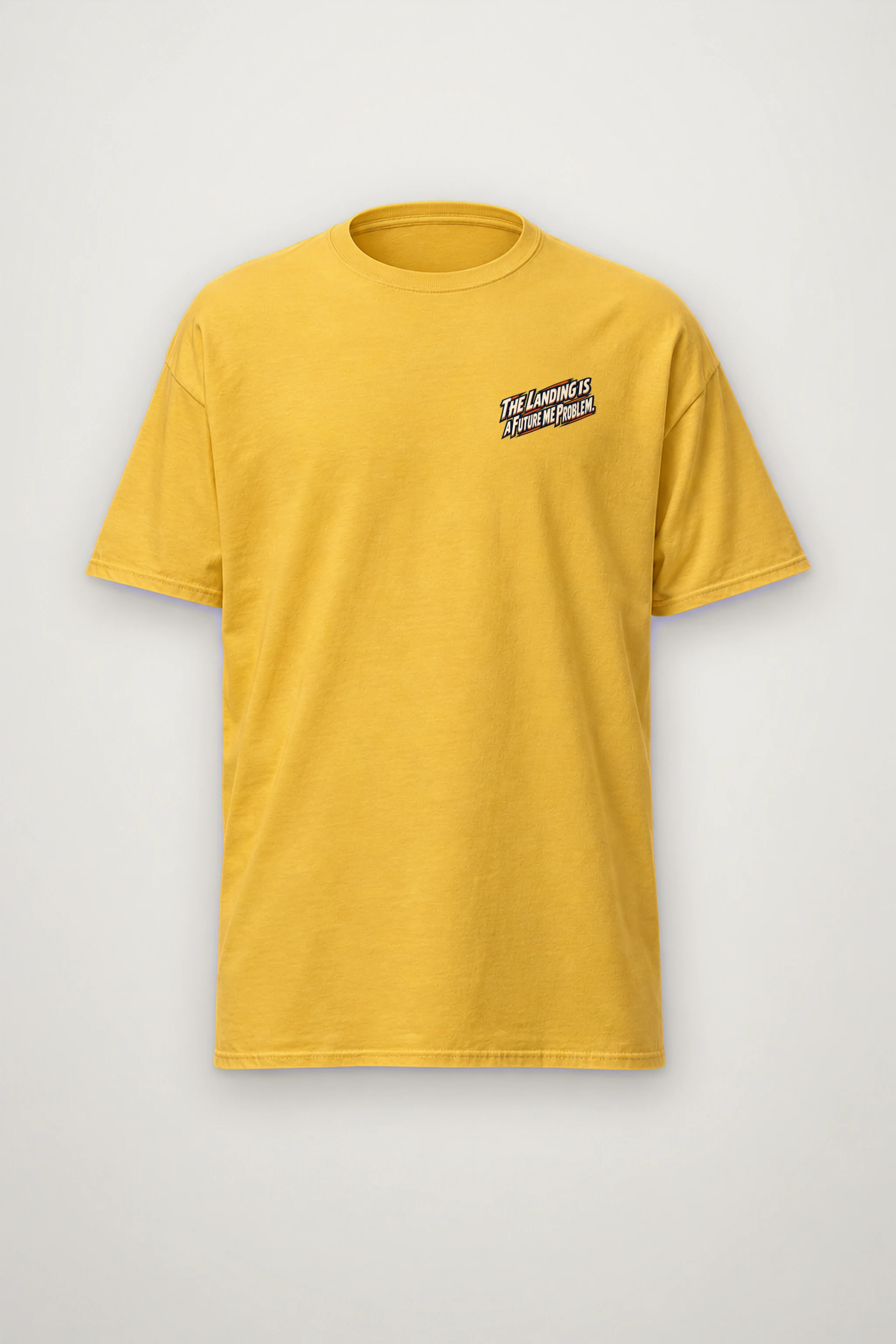 "The Landing Is a Future Me Problem" Heavyweight Unisex Crewneck T-shirt