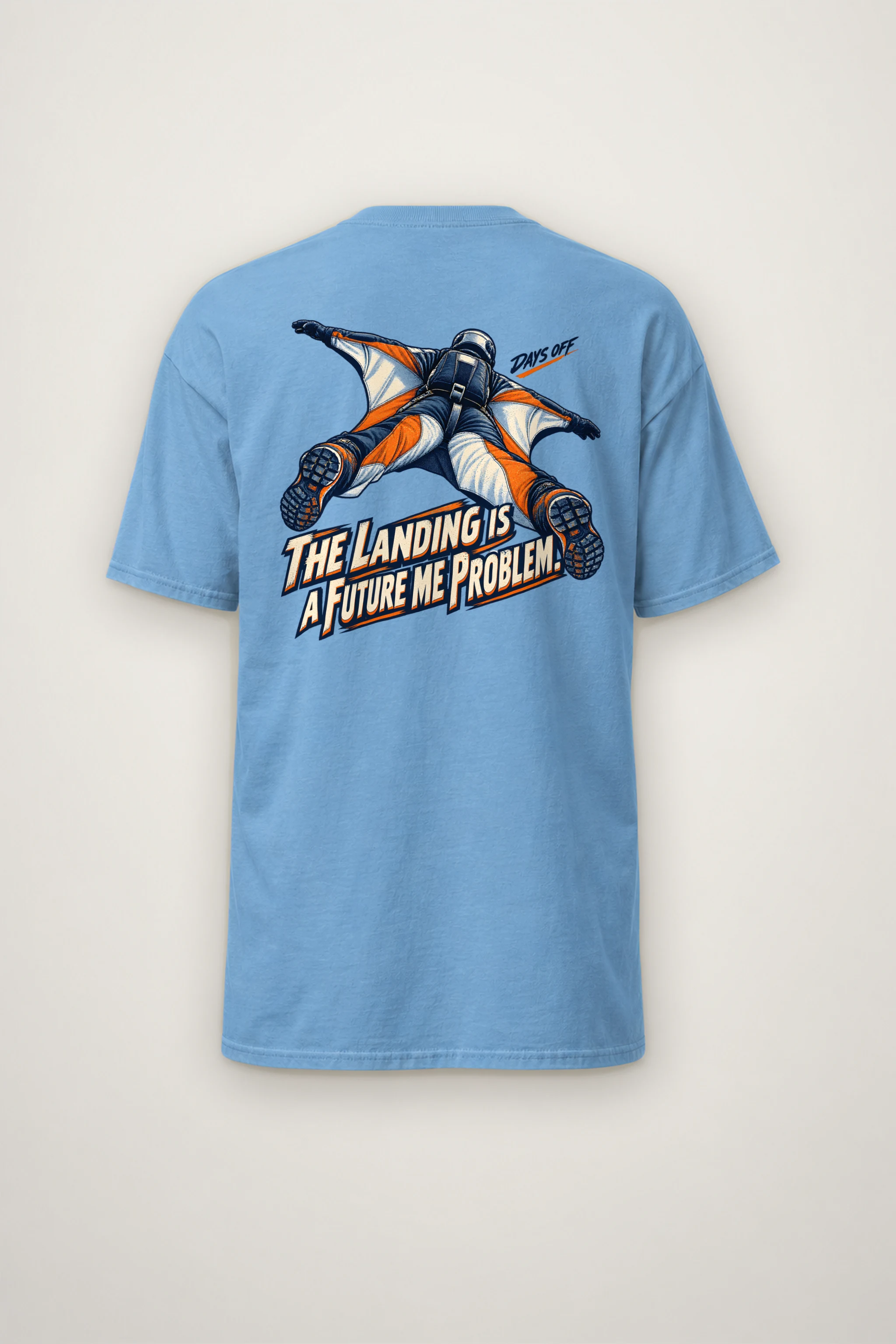 "The Landing Is a Future Me Problem" Heavyweight Unisex Crewneck T-shirt