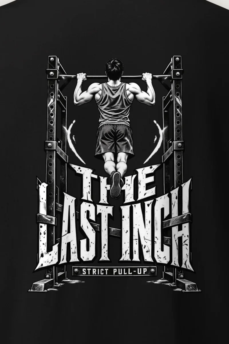 "The Last Inch Strict Pull-Up" Heavyweight Unisex Crewneck T-shirt - the graphic up close